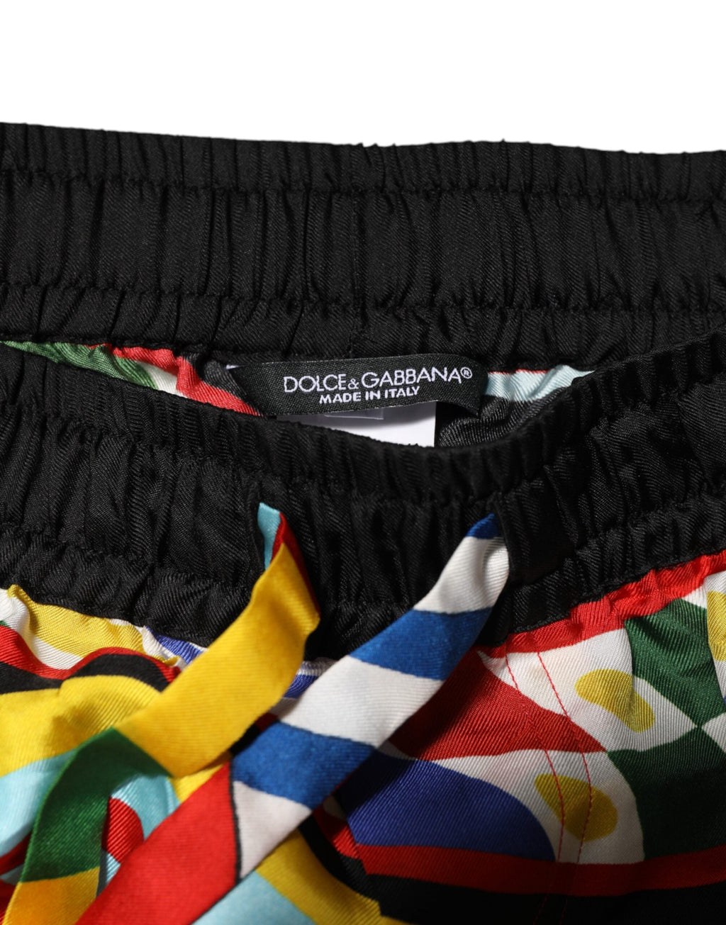 Dolce & Gabbana Multicolor Sizilianische Carretto Shorts Bademode