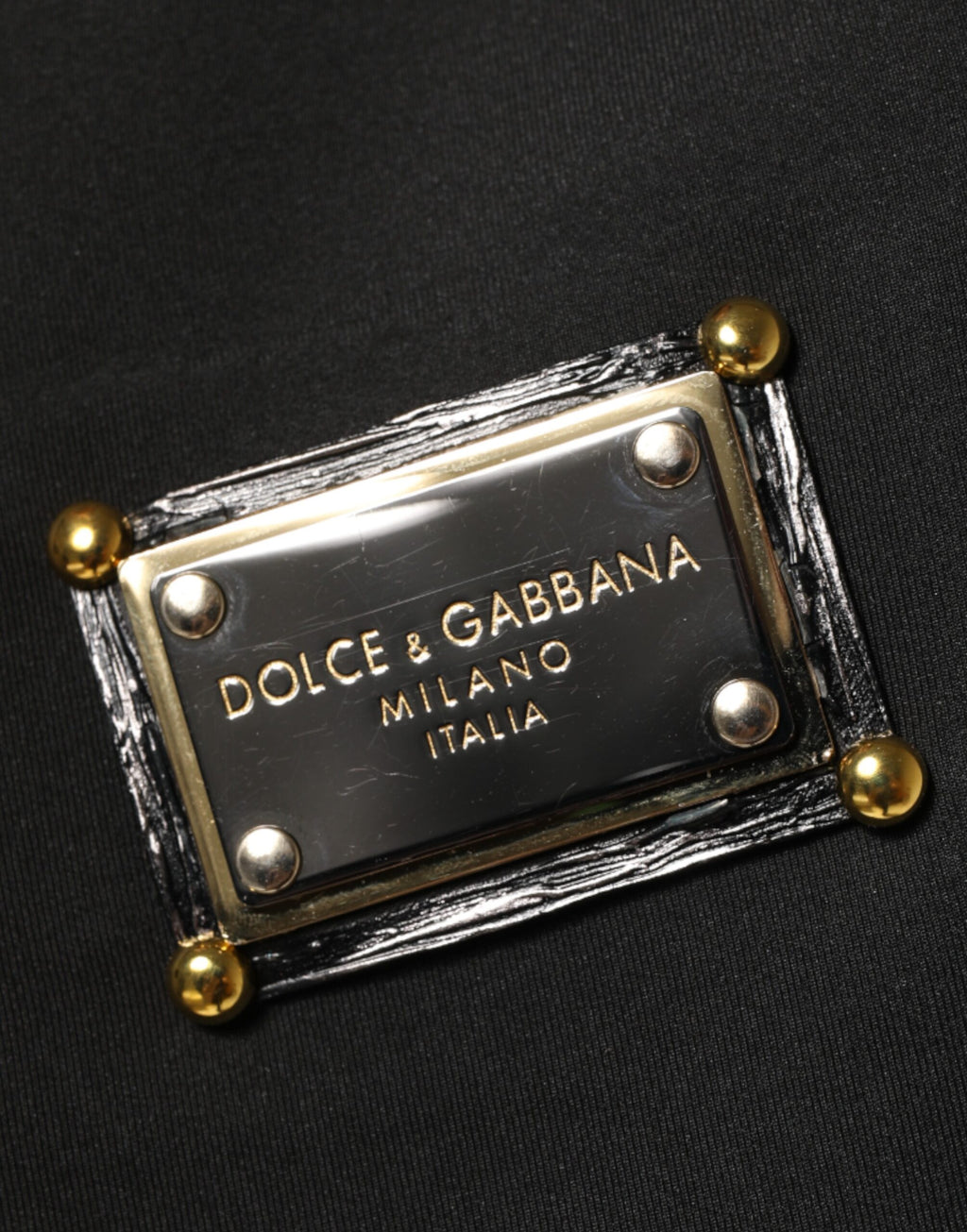 Dolce & Gabbana Schwarze Polyester-Logo-Plakette Bomberjacke