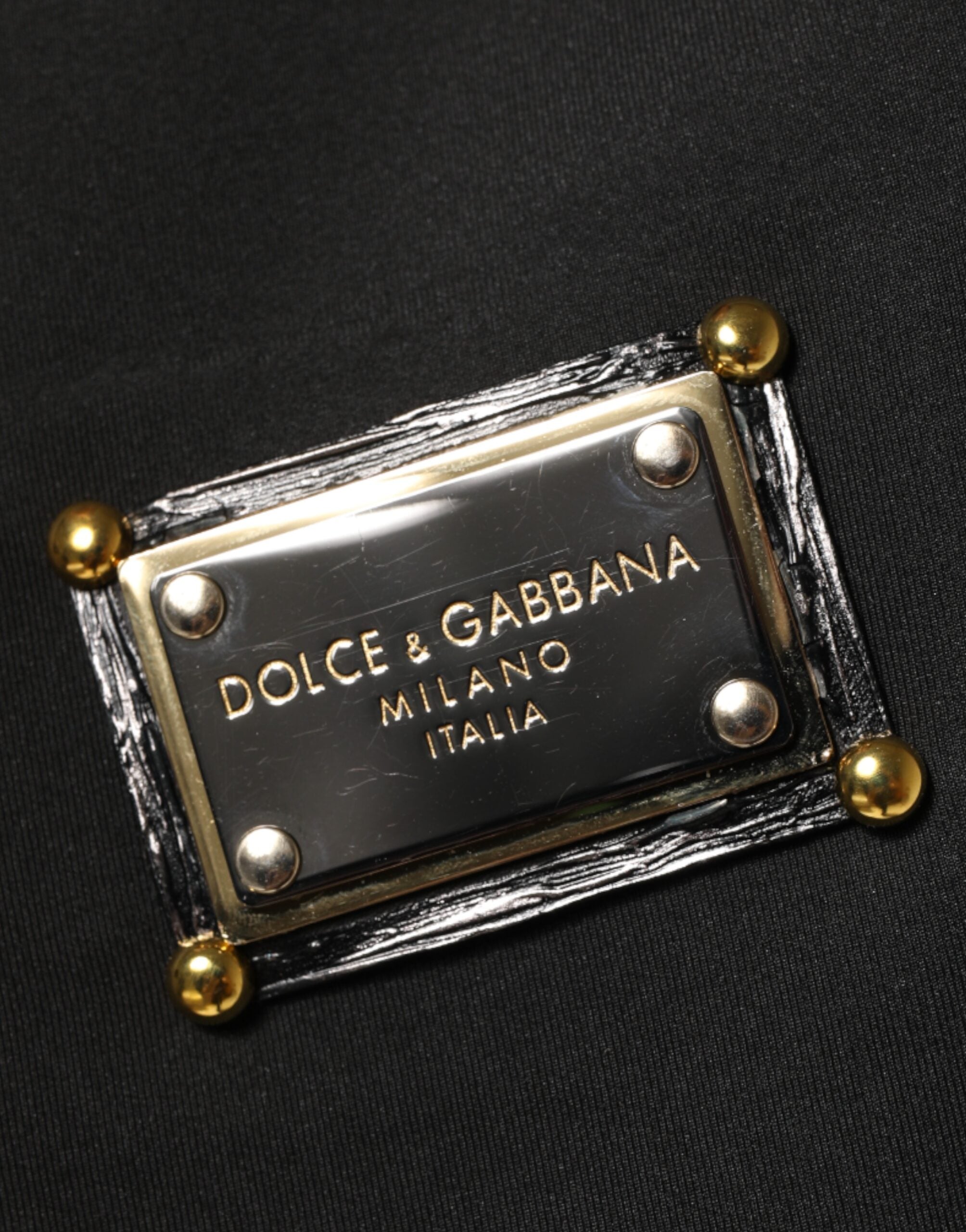Dolce & Gabbana Schwarze Polyester-Logo-Plakette Bomberjacke