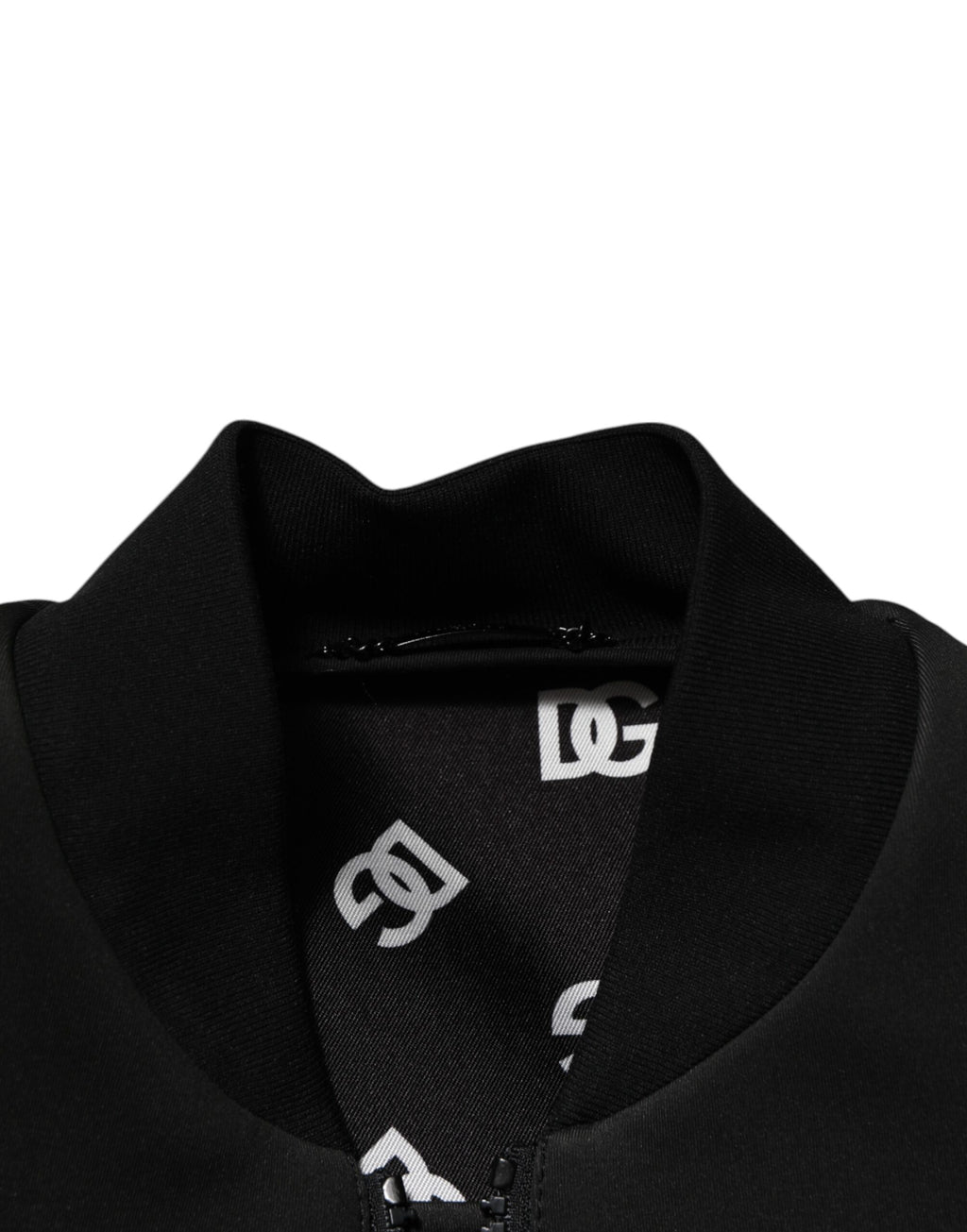 Dolce & Gabbana Schwarze Polyester-Logo-Plakette Bomberjacke