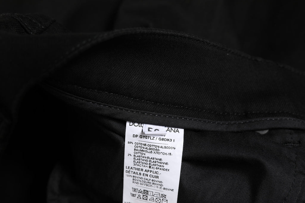 Dolce & Gabbana Schwarze Baumwolle Skinny Jeans Männer Hosen Hosen