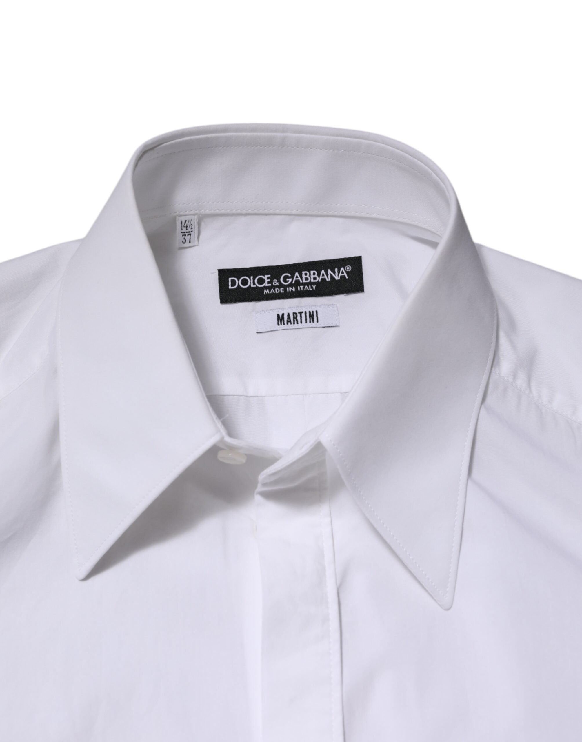 Dolce & Gabbana Weißes Baumwollhemd MARTINI mit langen Ärmeln