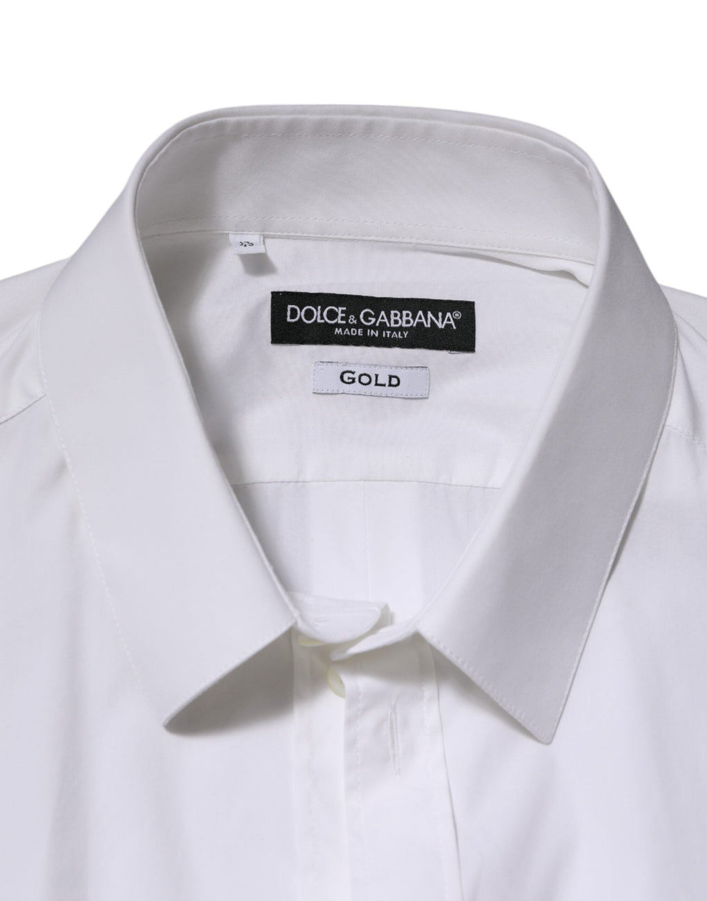 Dolce & Gabbana Weißes langärmeliges Hemd aus Baumwolle GOLD Formal