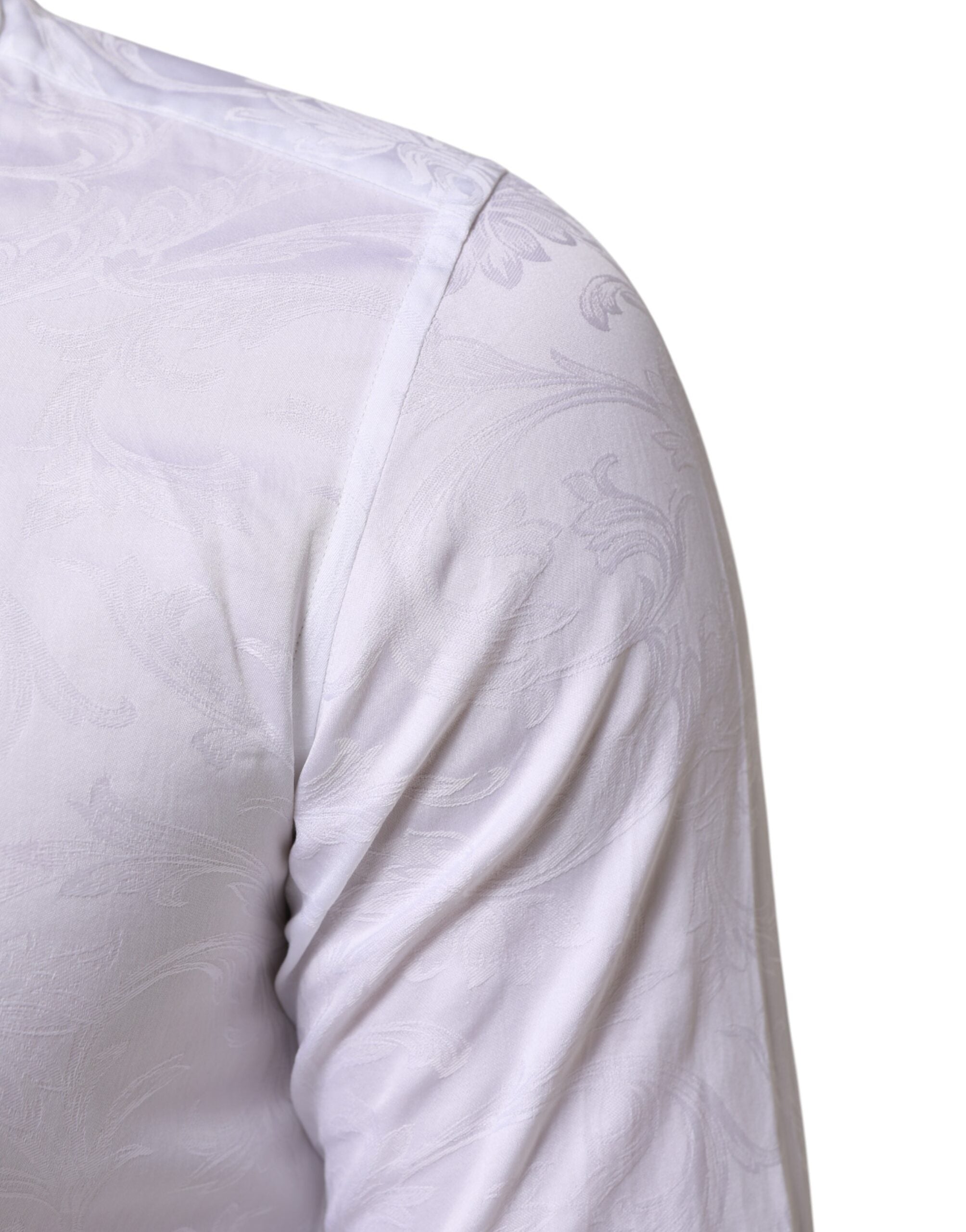 Dolce & Gabbana Weißes MARTINI Hemd aus Baumwolle mit Paisley-Jacquardmuster