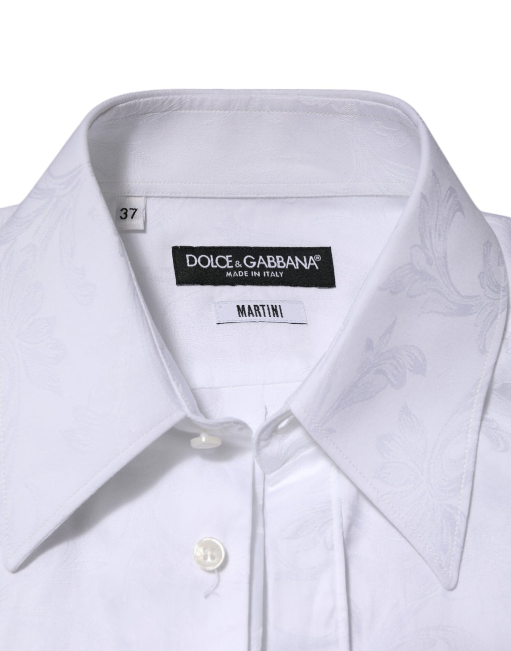 Dolce & Gabbana Weißes MARTINI Hemd aus Baumwolle mit Paisley-Jacquardmuster