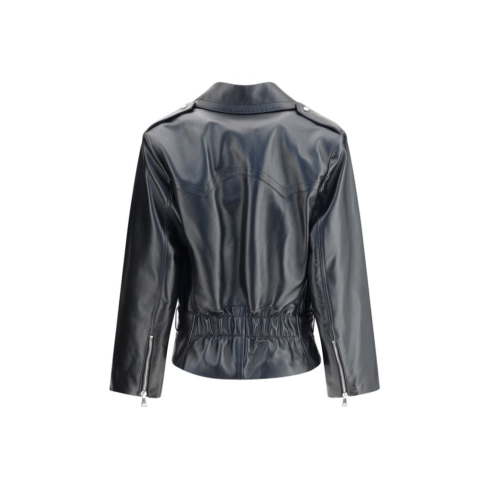 Alessandra Rich Schwarze Lederjacke im Biker-Stil