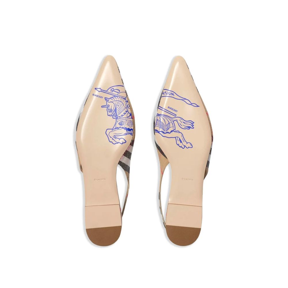 Burberry Karo Birdie Slingback Ballerina Flats