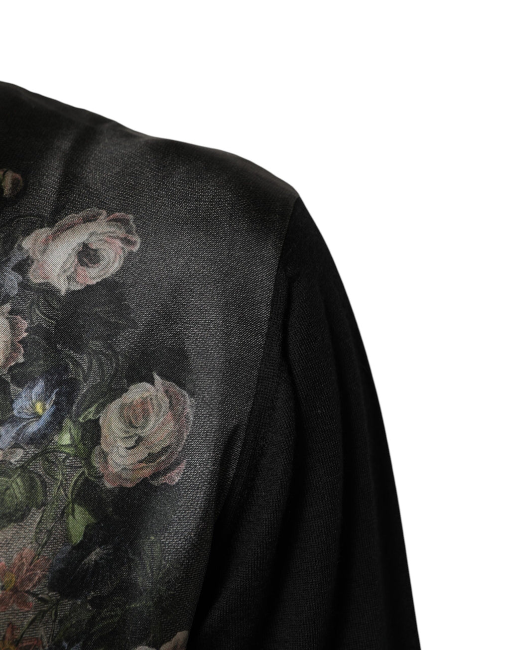 Dolce & Gabbana Schwarzer Kaschmir-Pullover mit Cherub-Print im Barockstil