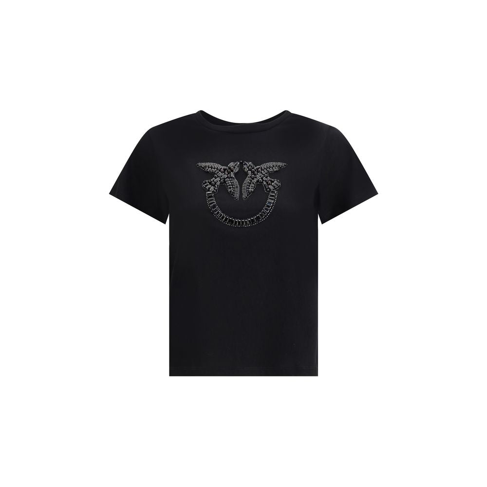 PINKO Schwarzes Baumwoll-T-Shirt