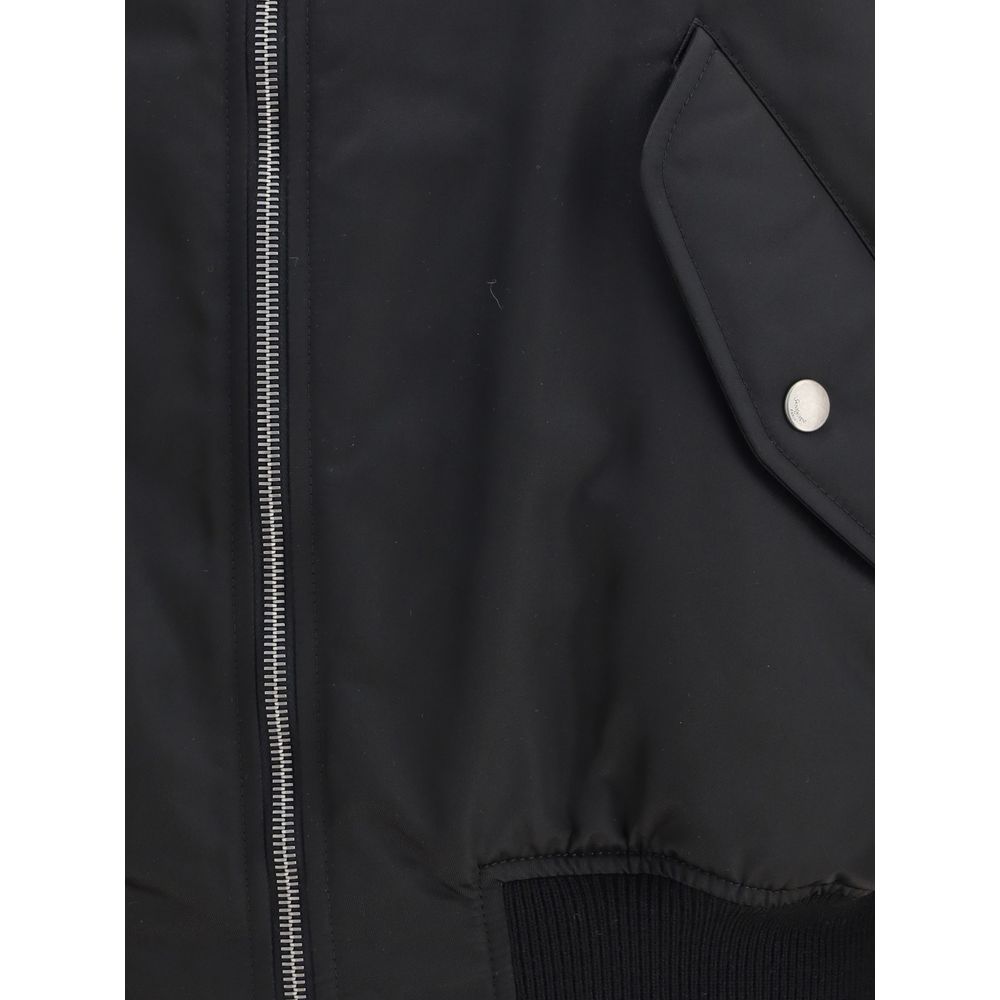 Saint Laurent Schwarze Polyamid-Bomberjacke