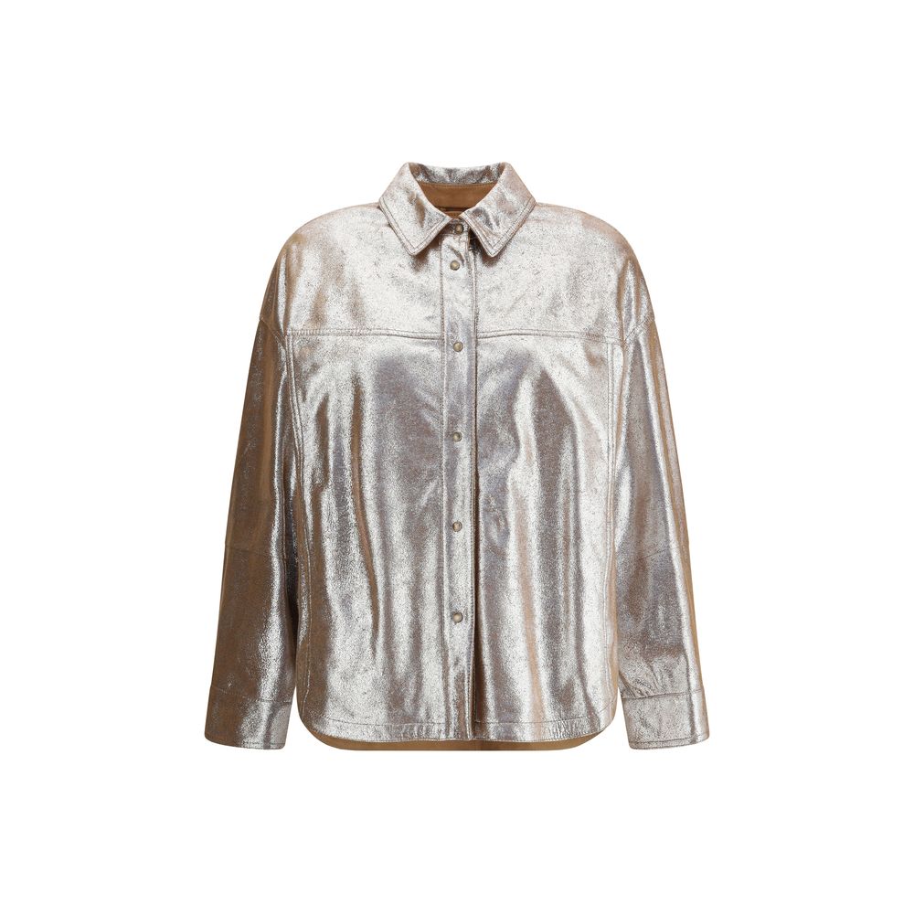 Brunello Cucinelli Oversize-Lederhemd