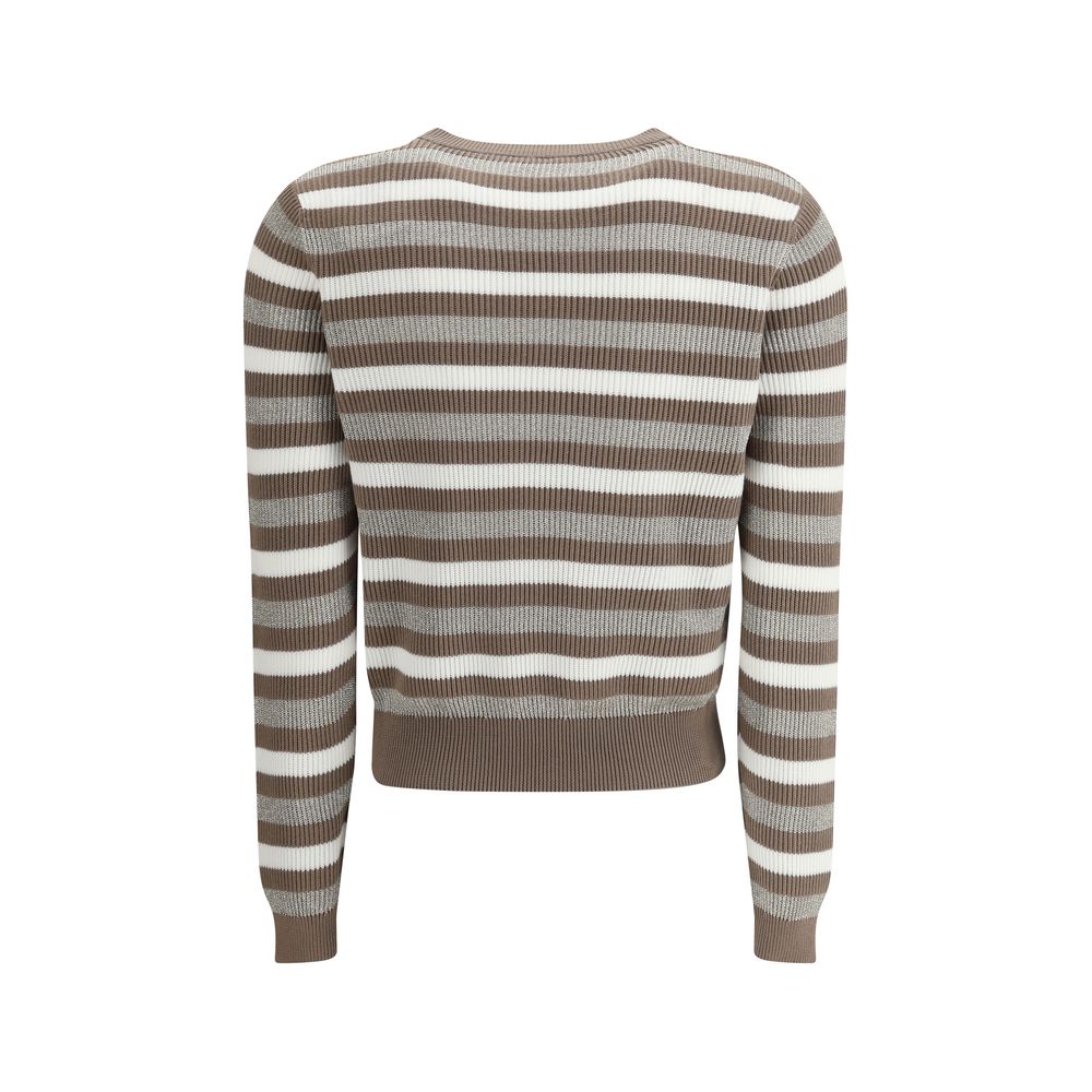 Brunello Cucinelli Glitzernder gestreifter Pullover