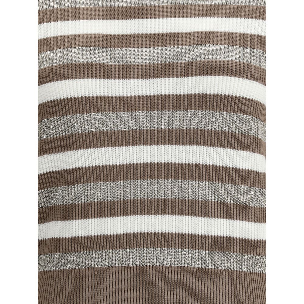 Brunello Cucinelli Glitzernder gestreifter Pullover