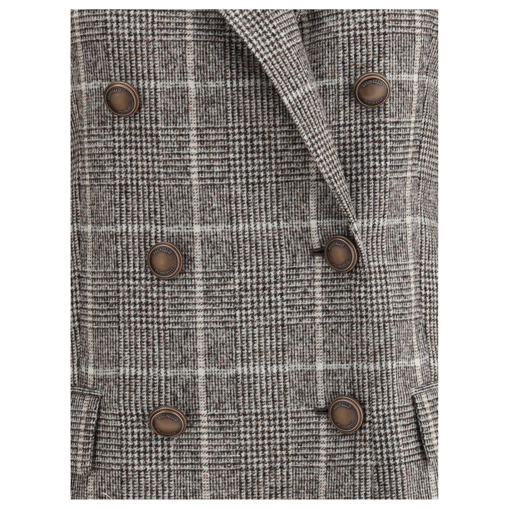 Brunello Cucinelli Blazer aus Alpaka und Wolle Prince de Galles