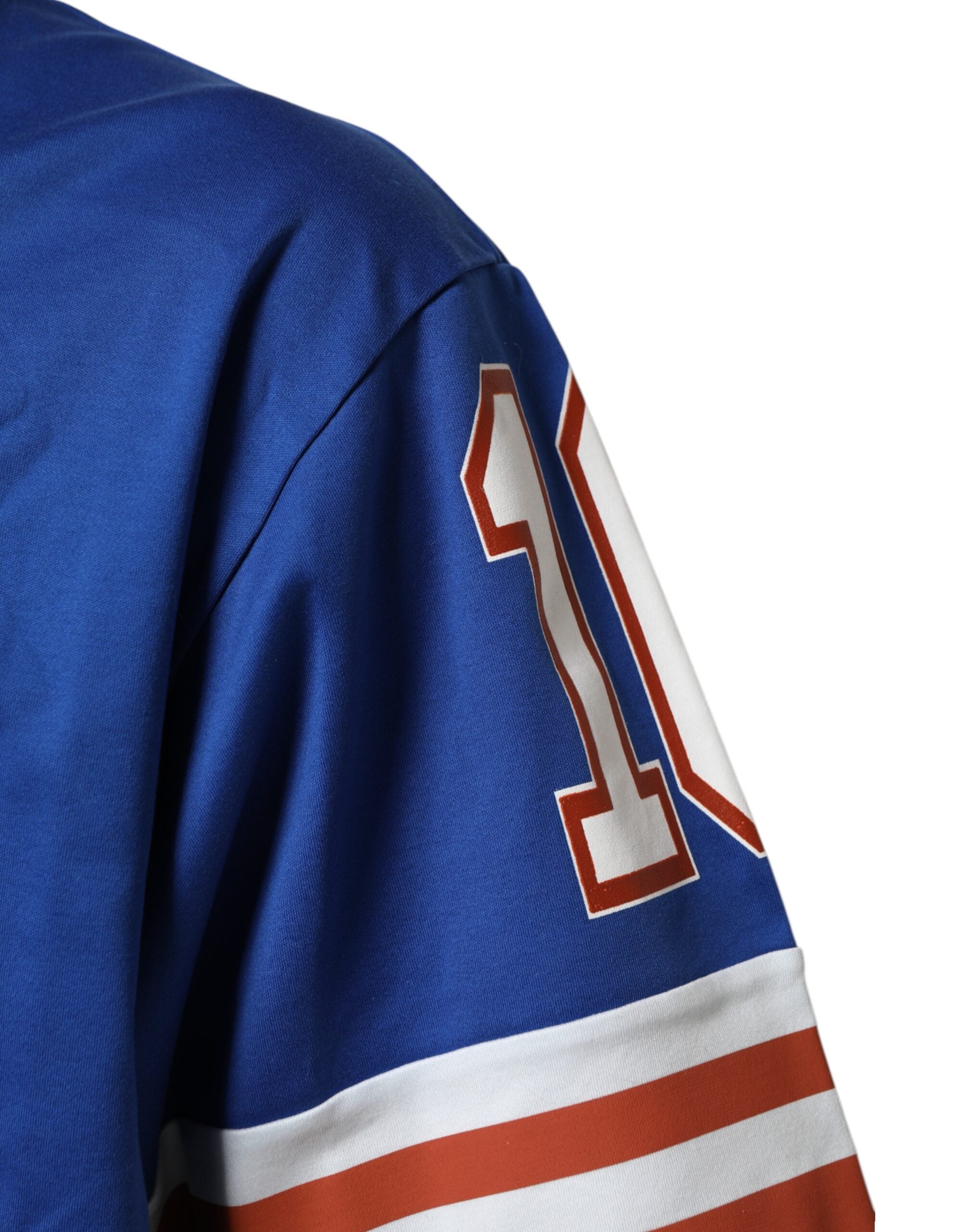 Dolce & Gabbana Blaues Baumwoll-DG-Logo-Mesh-Jersey-T-Shirt