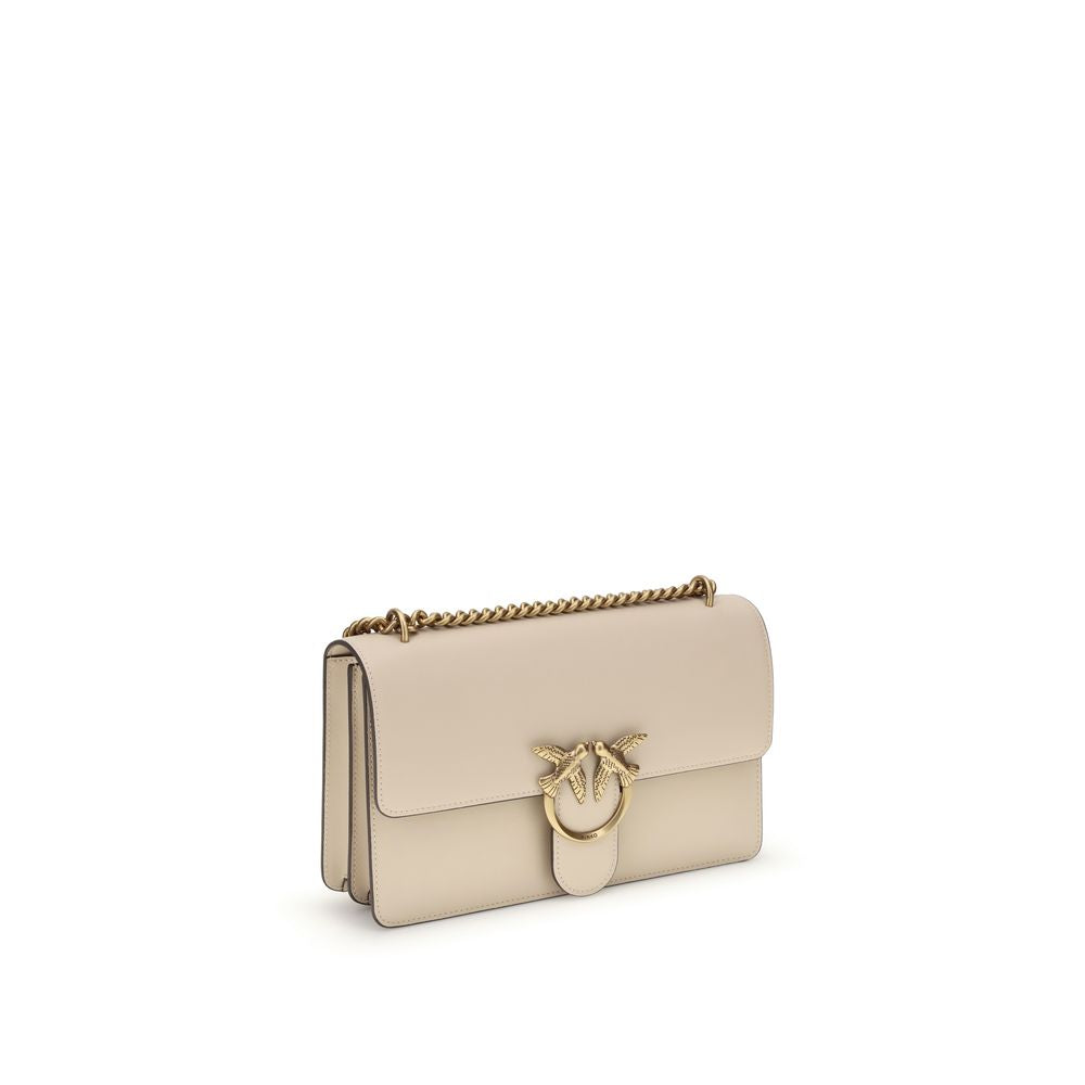 PINKO Beige Kalbshaut Bos Taurus Schultertasche
