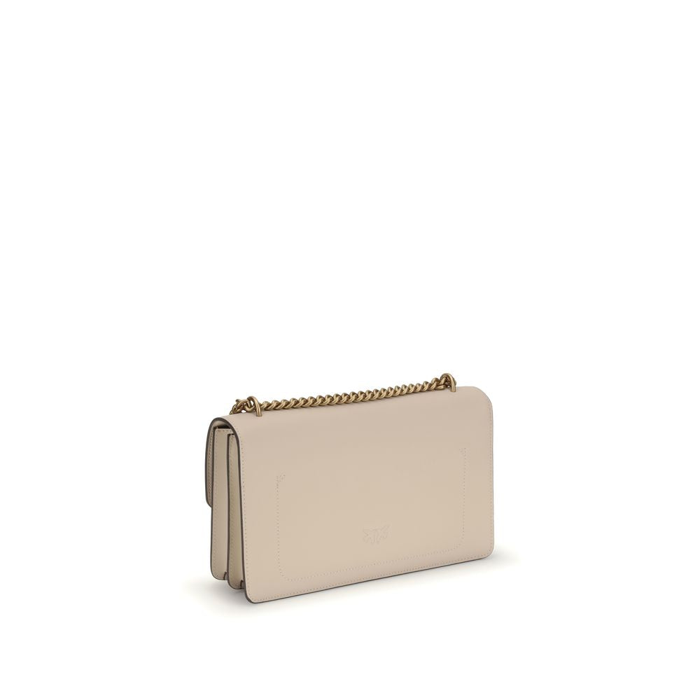 PINKO Beige Kalbshaut Bos Taurus Schultertasche