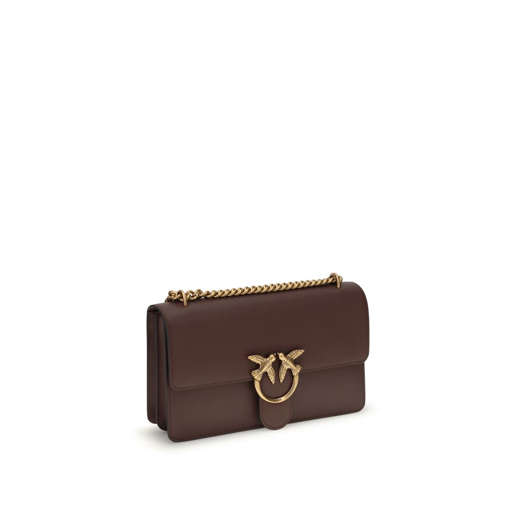 PINKO Schultertasche aus Kalbshaut Bos Taurus in Braun