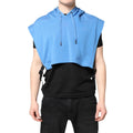 Dolce & Gabbana Blue Cotton Hooded Men Sportswear One Size Vest