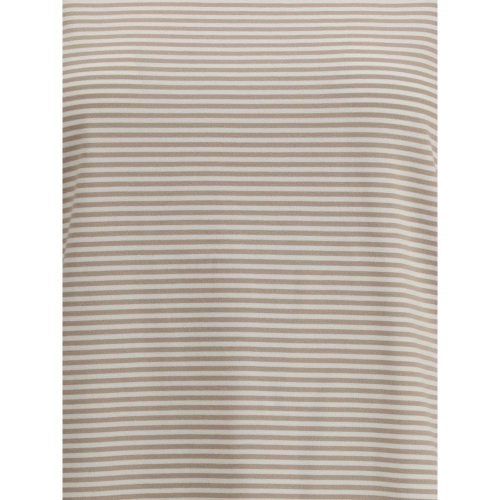 Brunello Cucinelli Gestreiftes T-Shirt aus Jersey