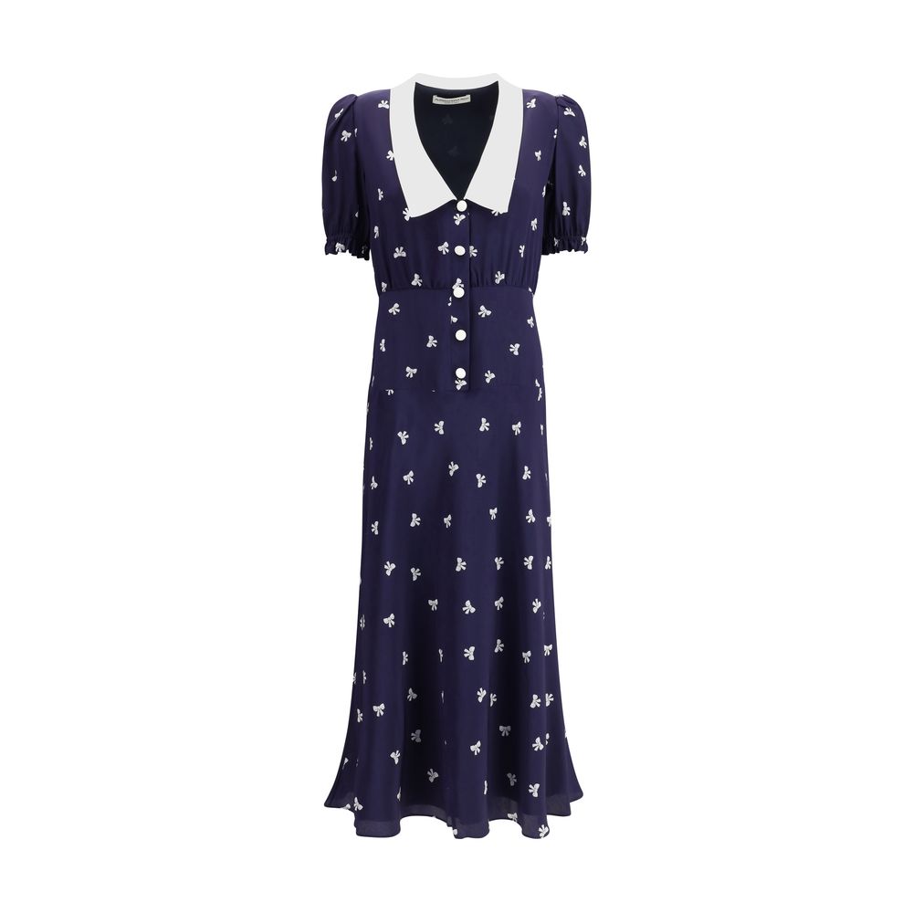 Alessandra Rich Blaues Seidenkleid für den Alltag