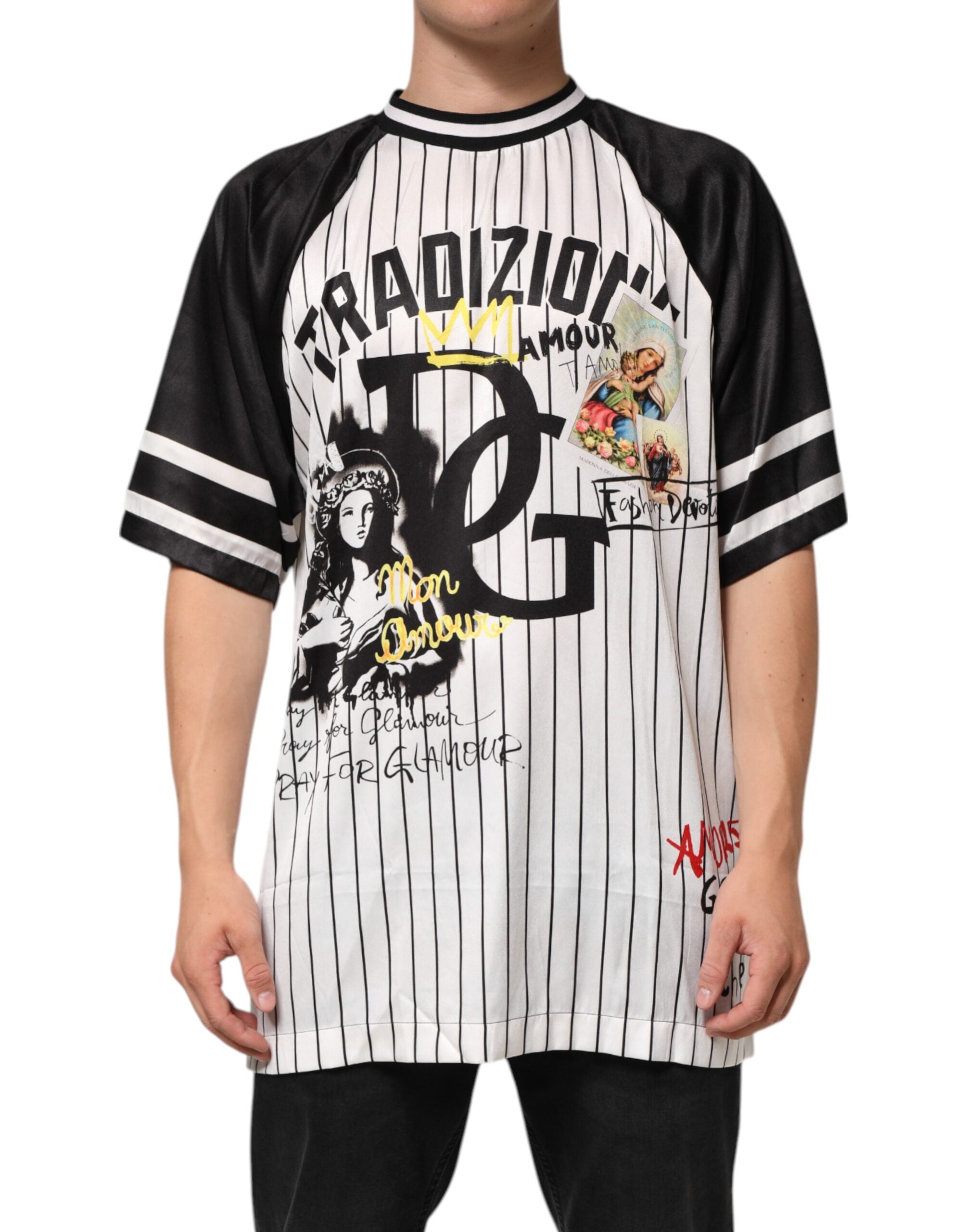 Dolce & Gabbana Tradizione Graffiti-Druck übergroßes Männer-T-Shirt
