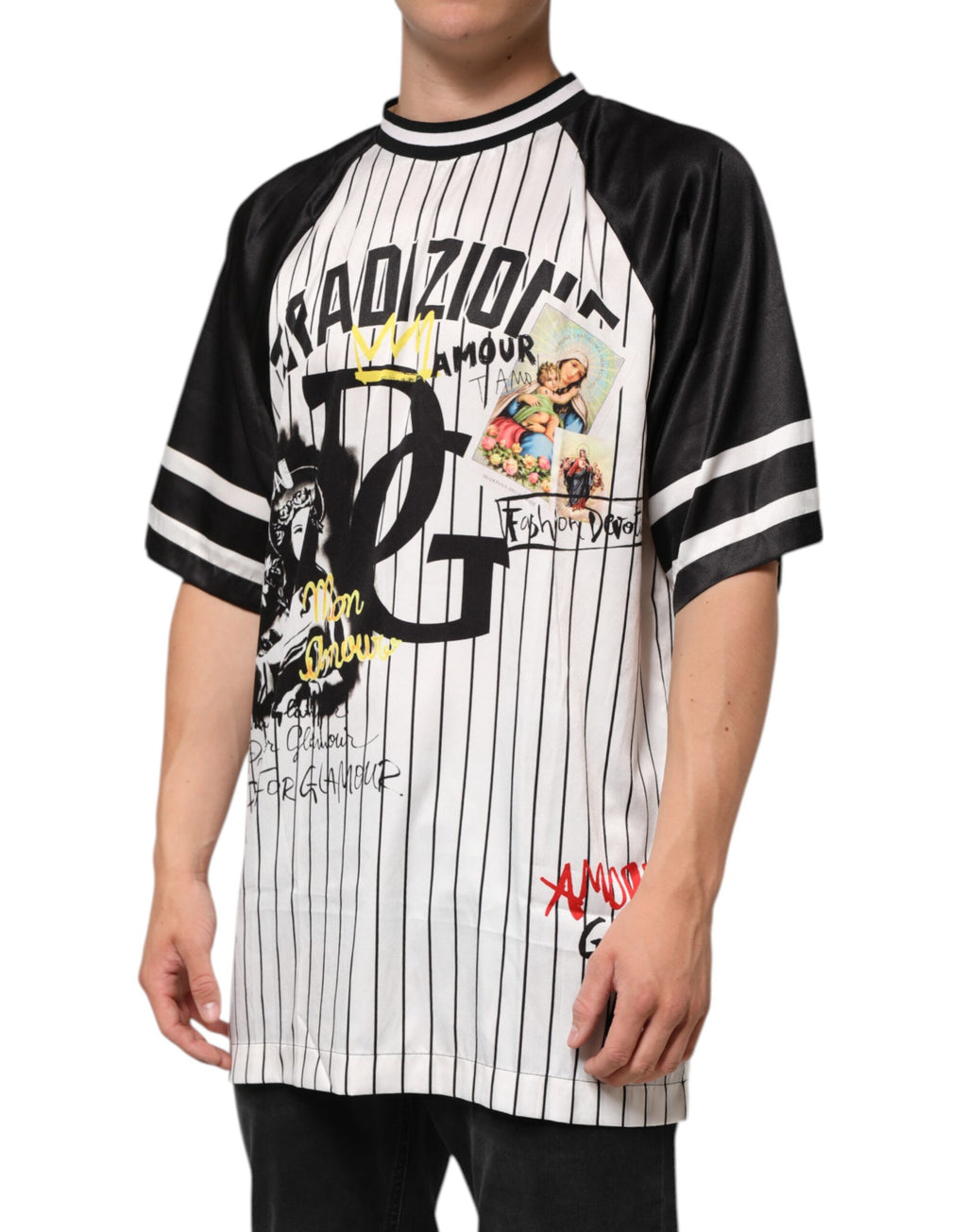 Dolce & Gabbana Tradizione Graffiti-Druck übergroßes Männer-T-Shirt