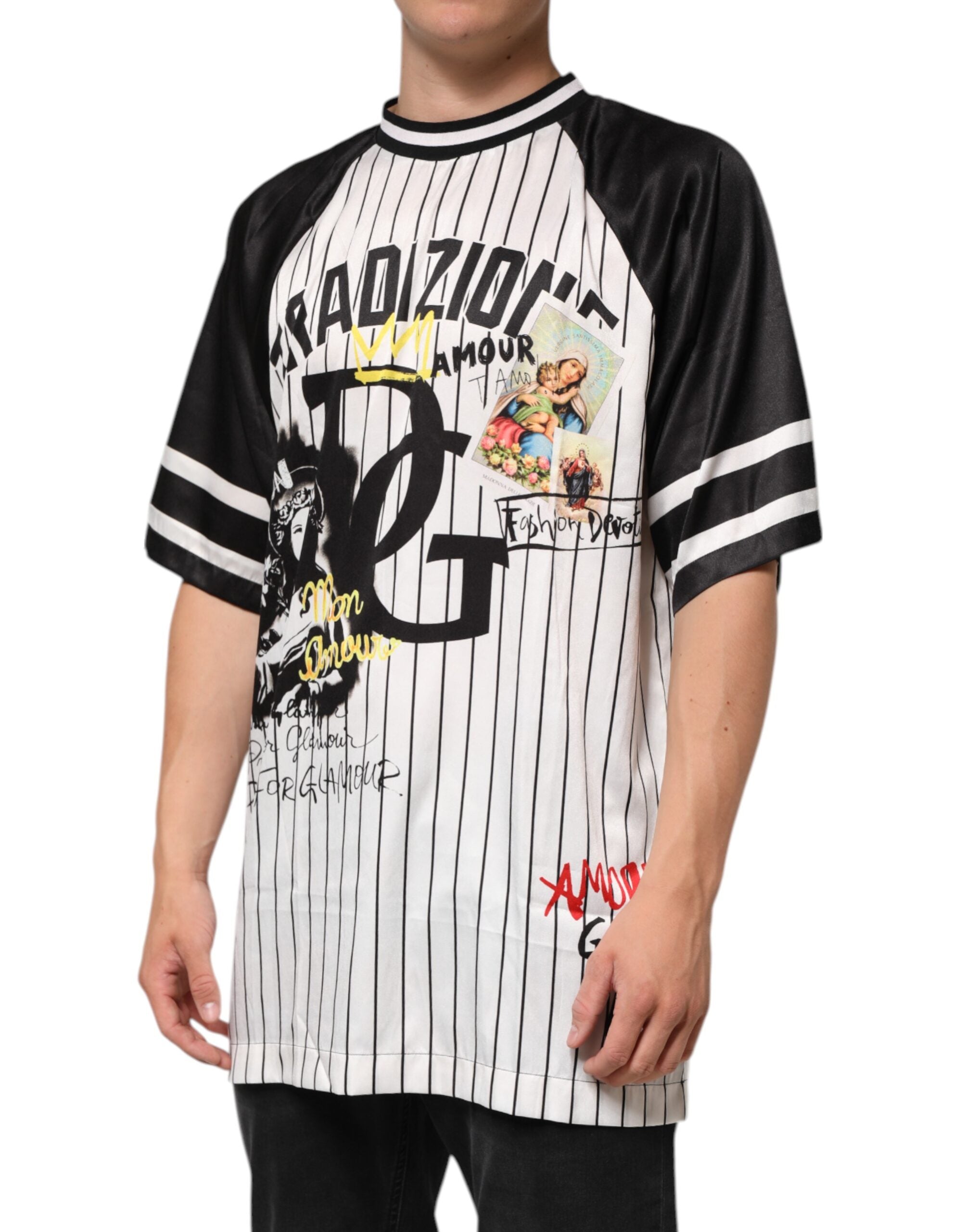 Dolce & Gabbana Tradizione Graffiti-Druck übergroßes Männer-T-Shirt