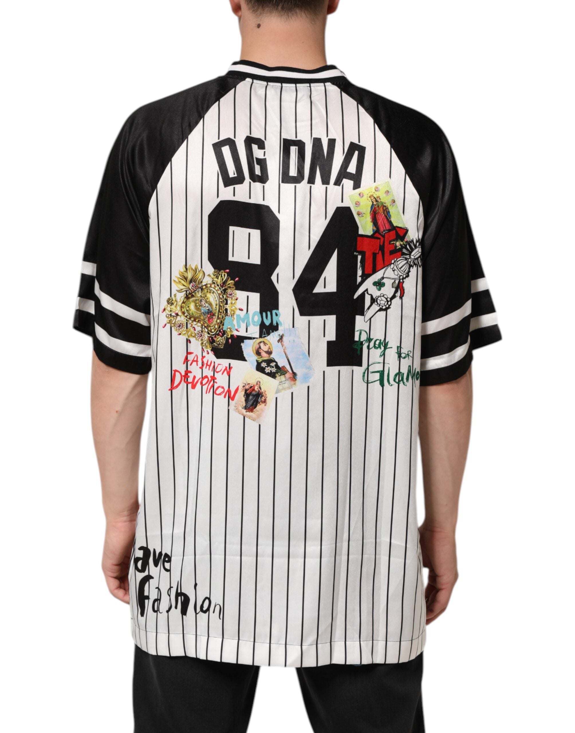 Dolce & Gabbana Tradizione Graffiti-Druck übergroßes Männer-T-Shirt