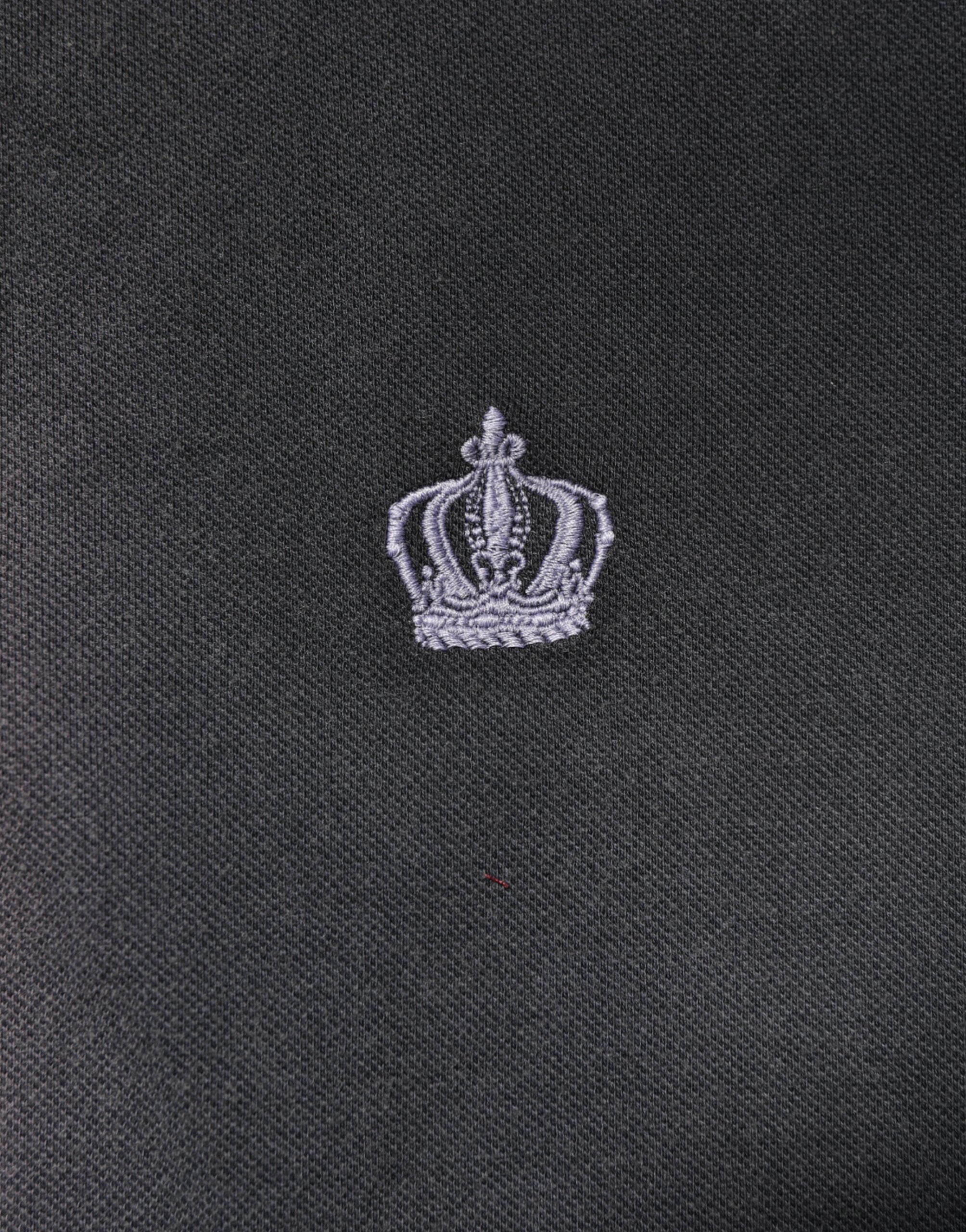 Dolce & Gabbana Graues Baumwoll-Polo-T-Shirt mit Kragen für Männer