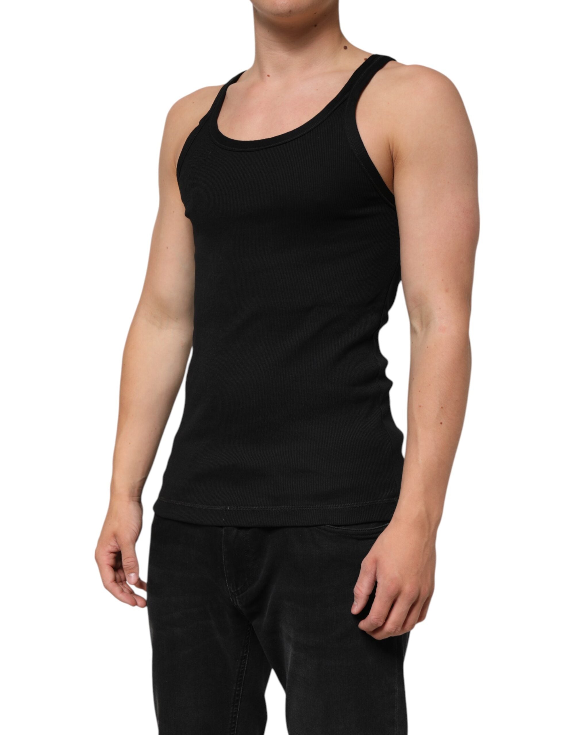Dolce & Gabbana Schwarzes Tank ärmellose Unterwäsche Männer T-shirt