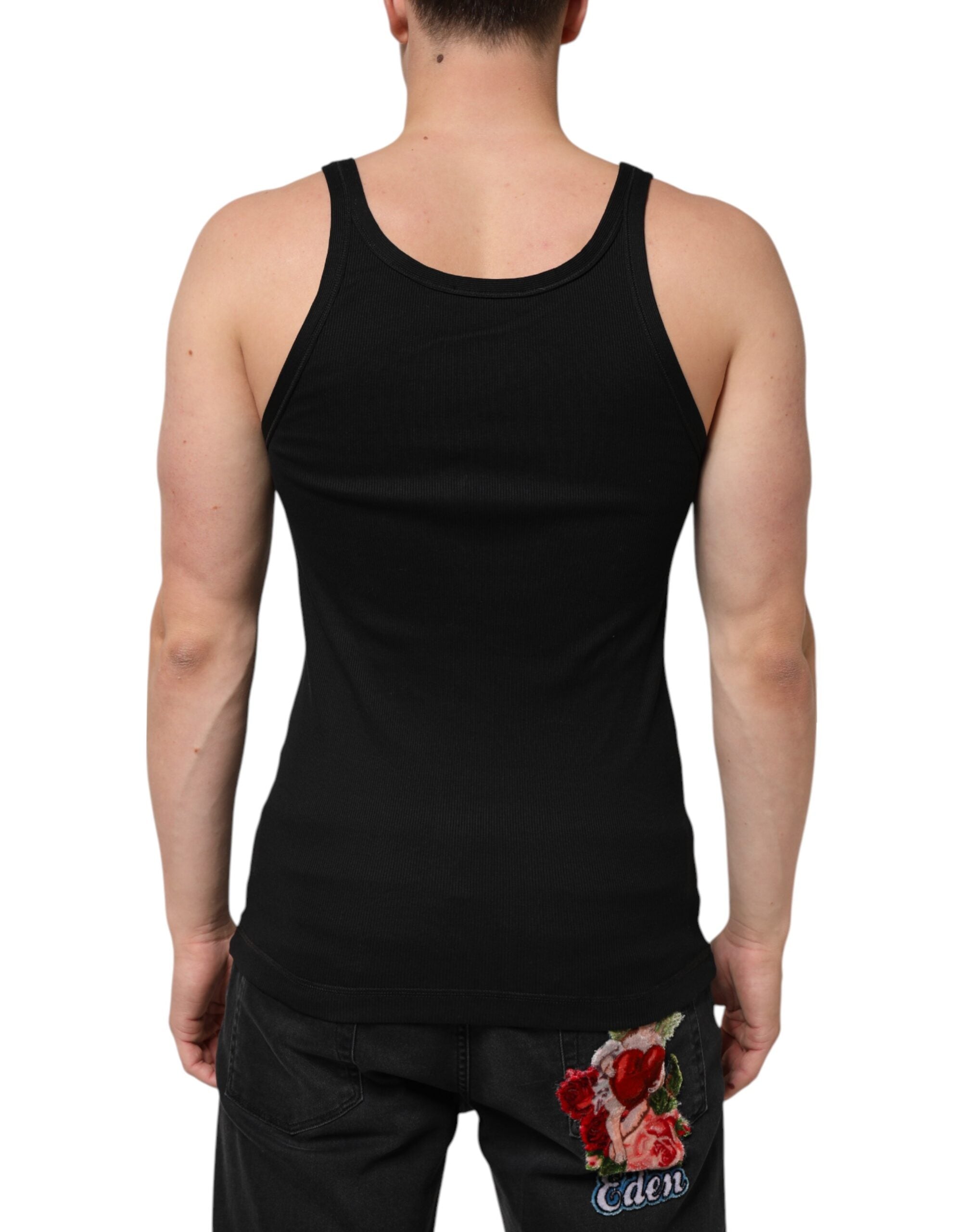 Dolce & Gabbana Schwarzes Tank ärmellose Unterwäsche Männer T-shirt