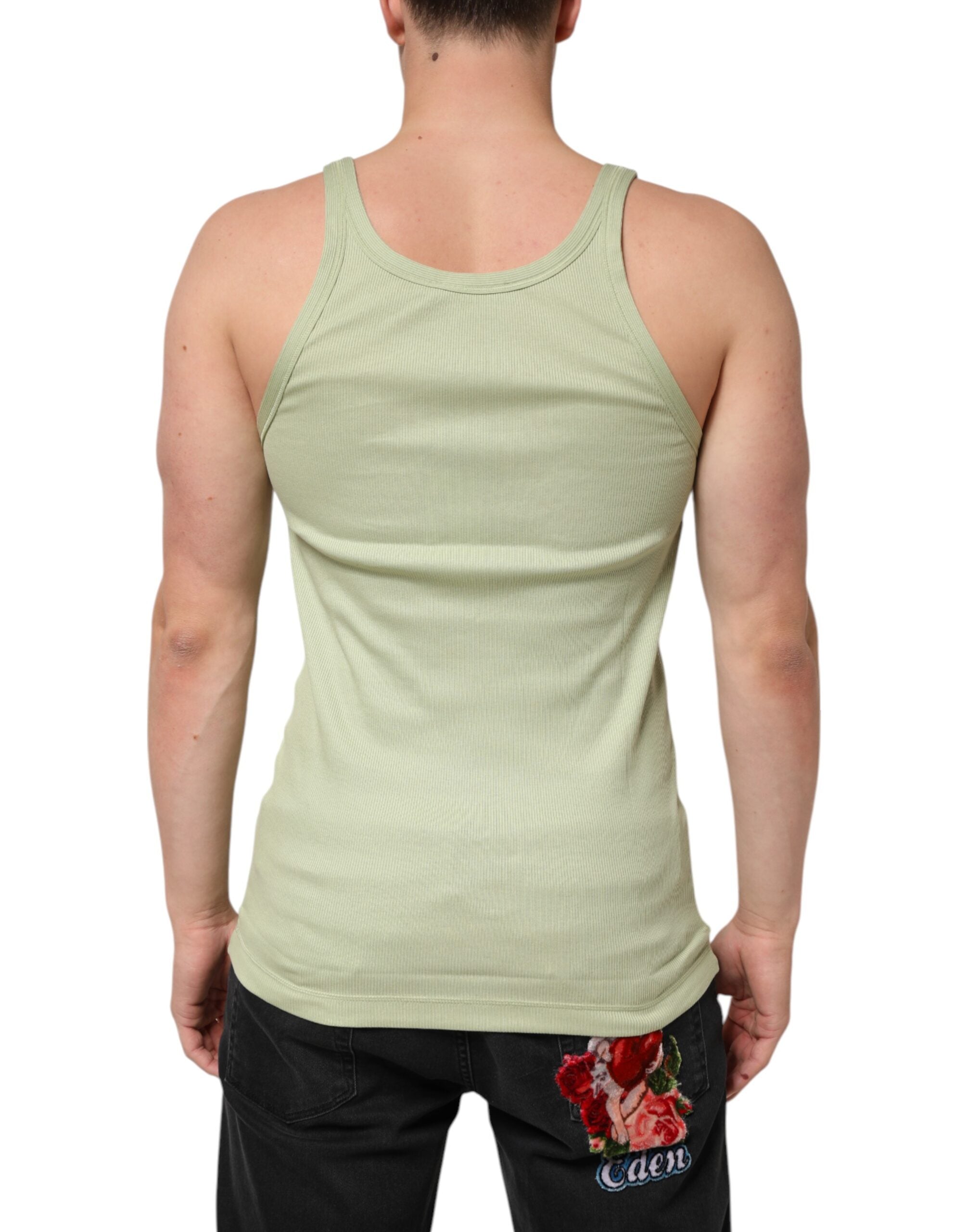 Dolce & Gabbana Hellgrünes Tank-T-Shirt ärmellos Männer Männer-T-Shirt