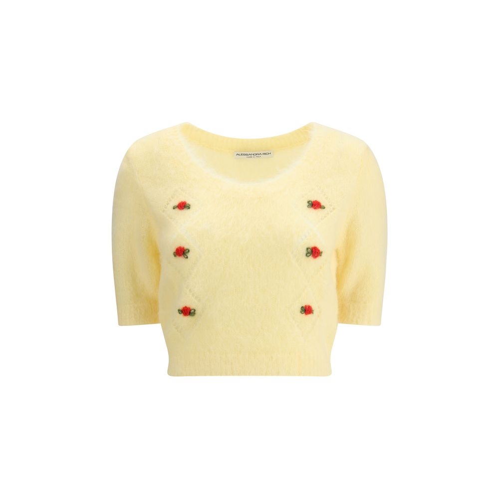 Alessandra Rich Gelber Mohair-Sweatshirt