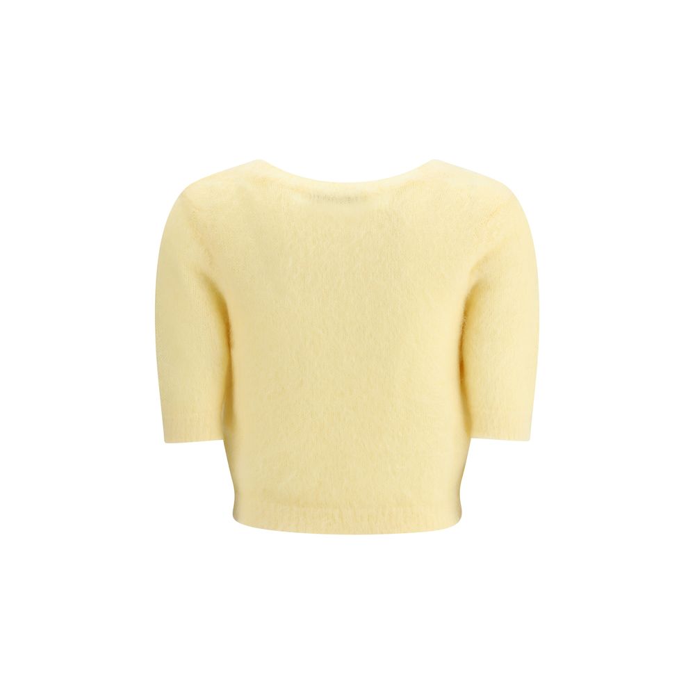 Alessandra Rich Gelber Mohair-Sweatshirt
