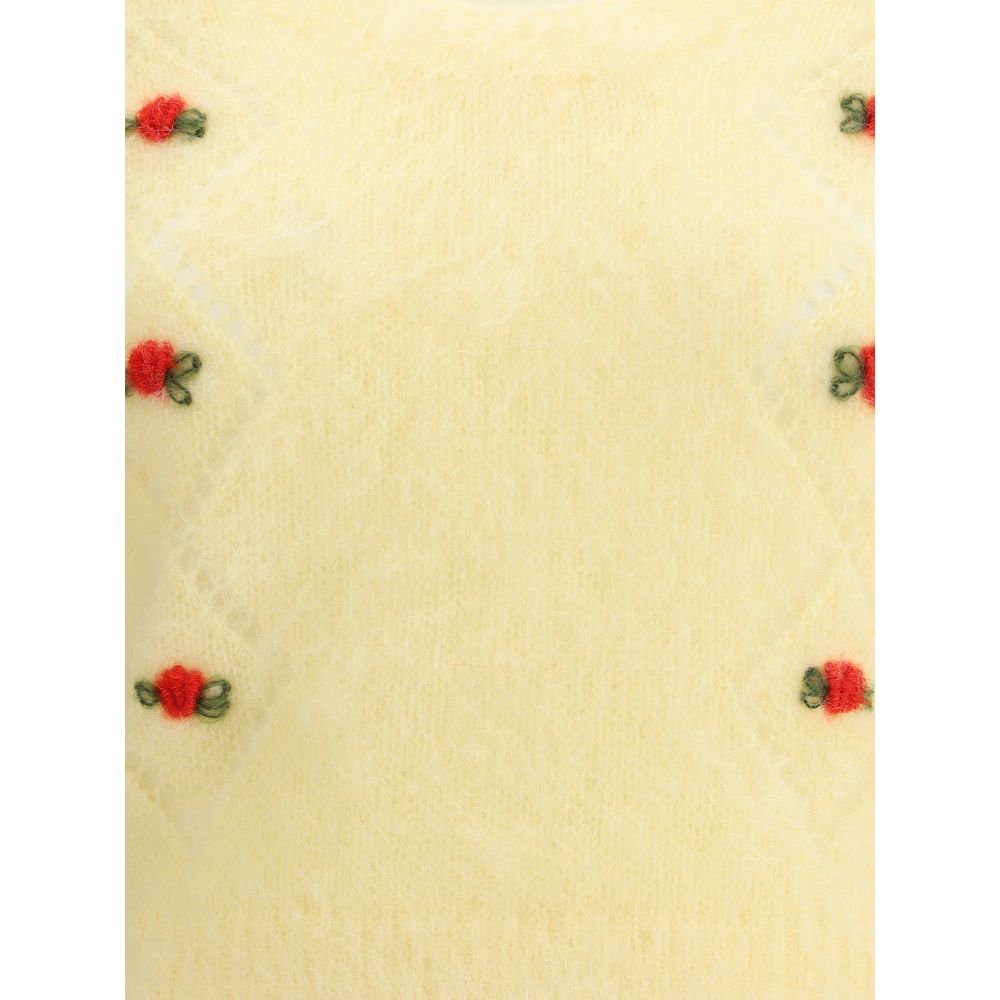 Alessandra Rich Gelber Mohair-Sweatshirt