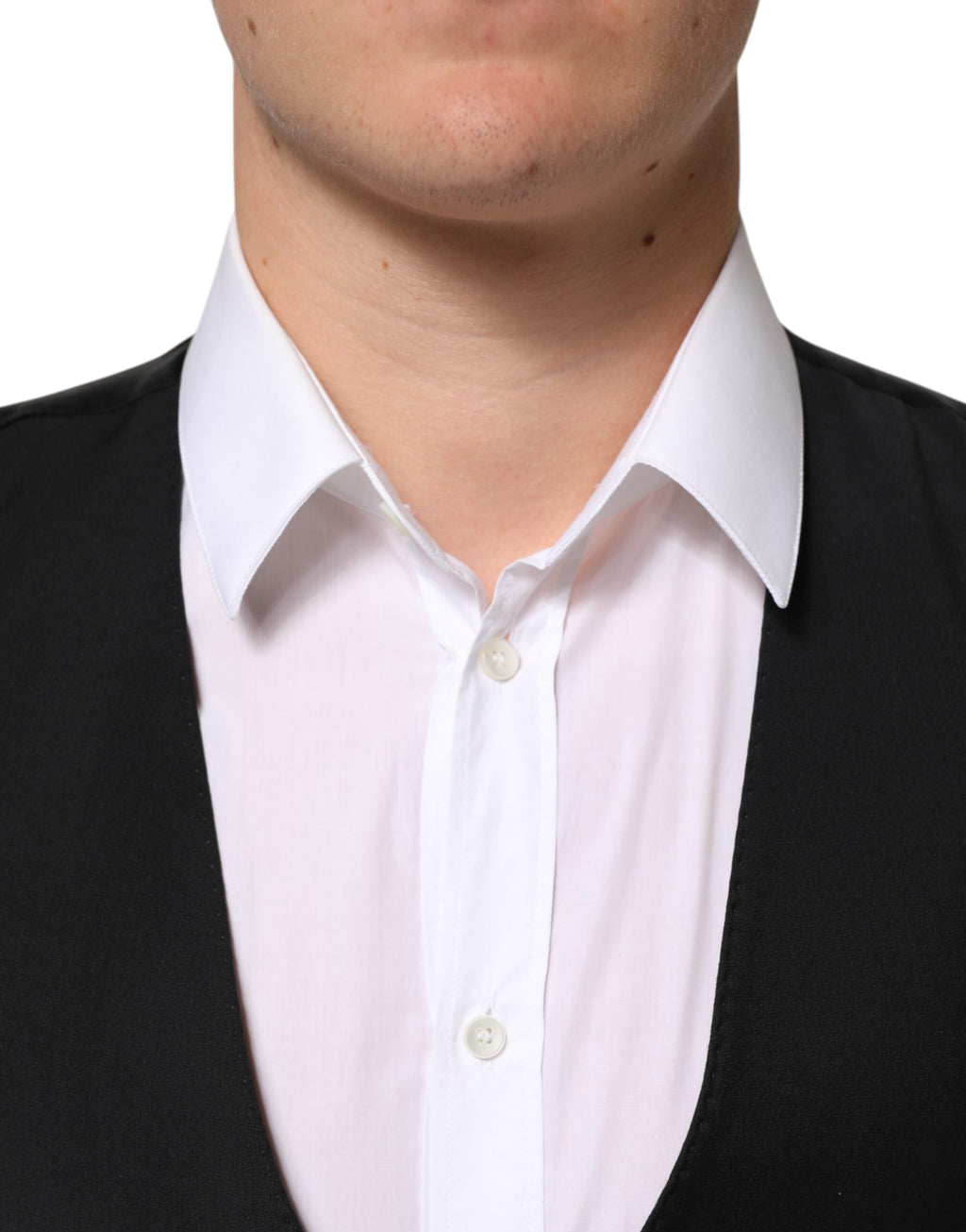 Dolce & Gabbana Schwarz Wolle Kleid Formal Männer Weste Weste