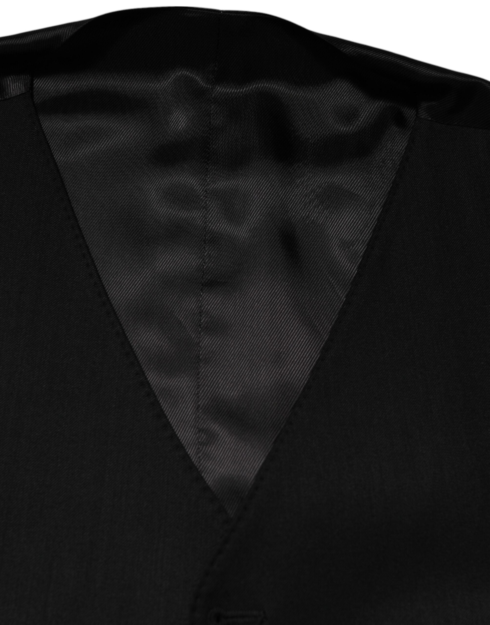 Dolce & Gabbana Schwarz Wolle Kleid Formal Männer Weste Weste