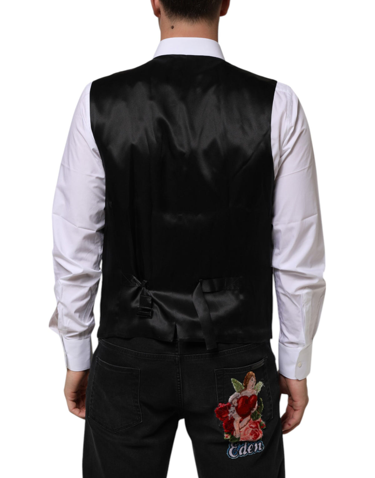 Dolce & Gabbana Paarse Wollen Jurk Formeel Gilet Vest