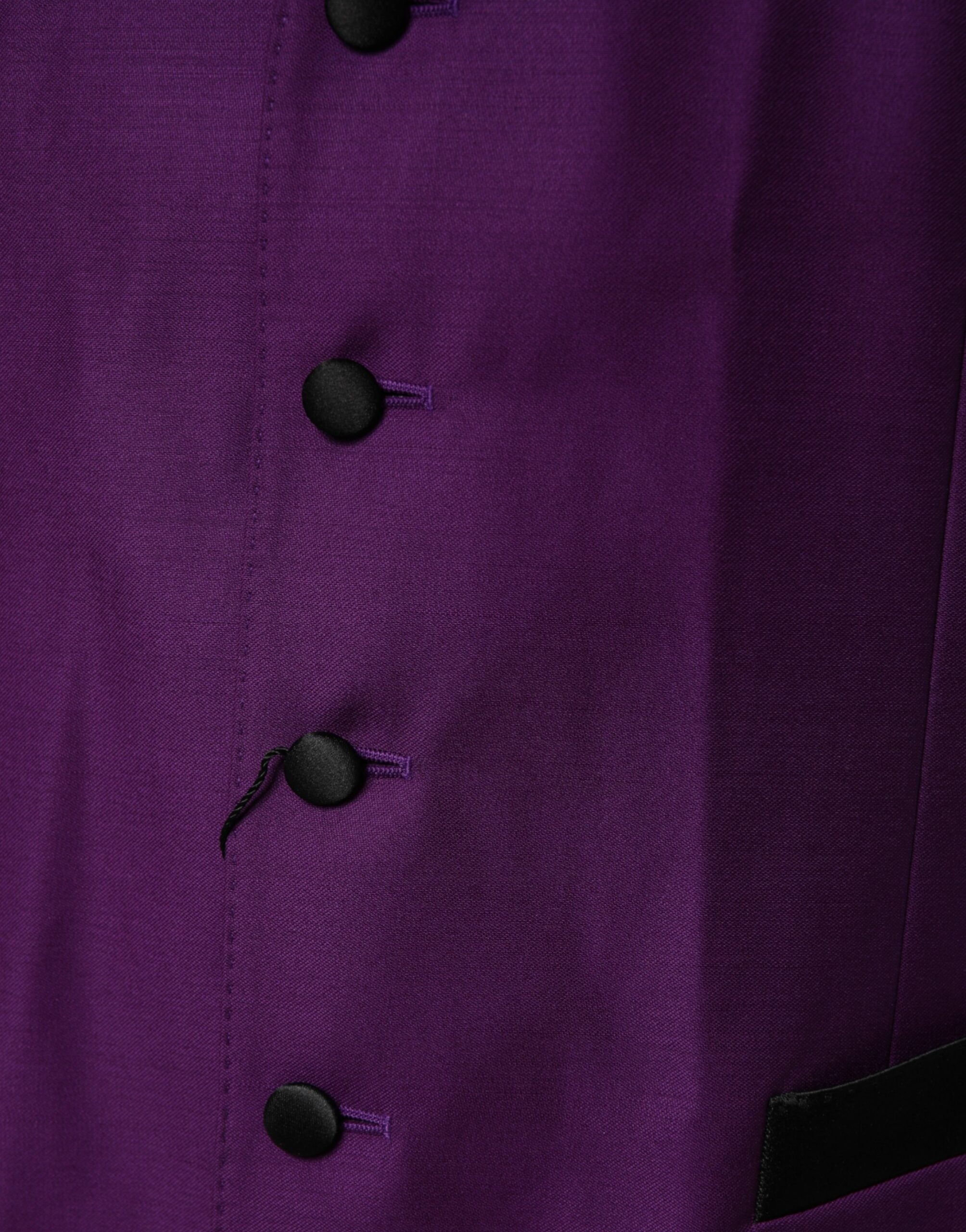 Dolce & Gabbana Lila Wolle Kleid Formelle Weste Weste
