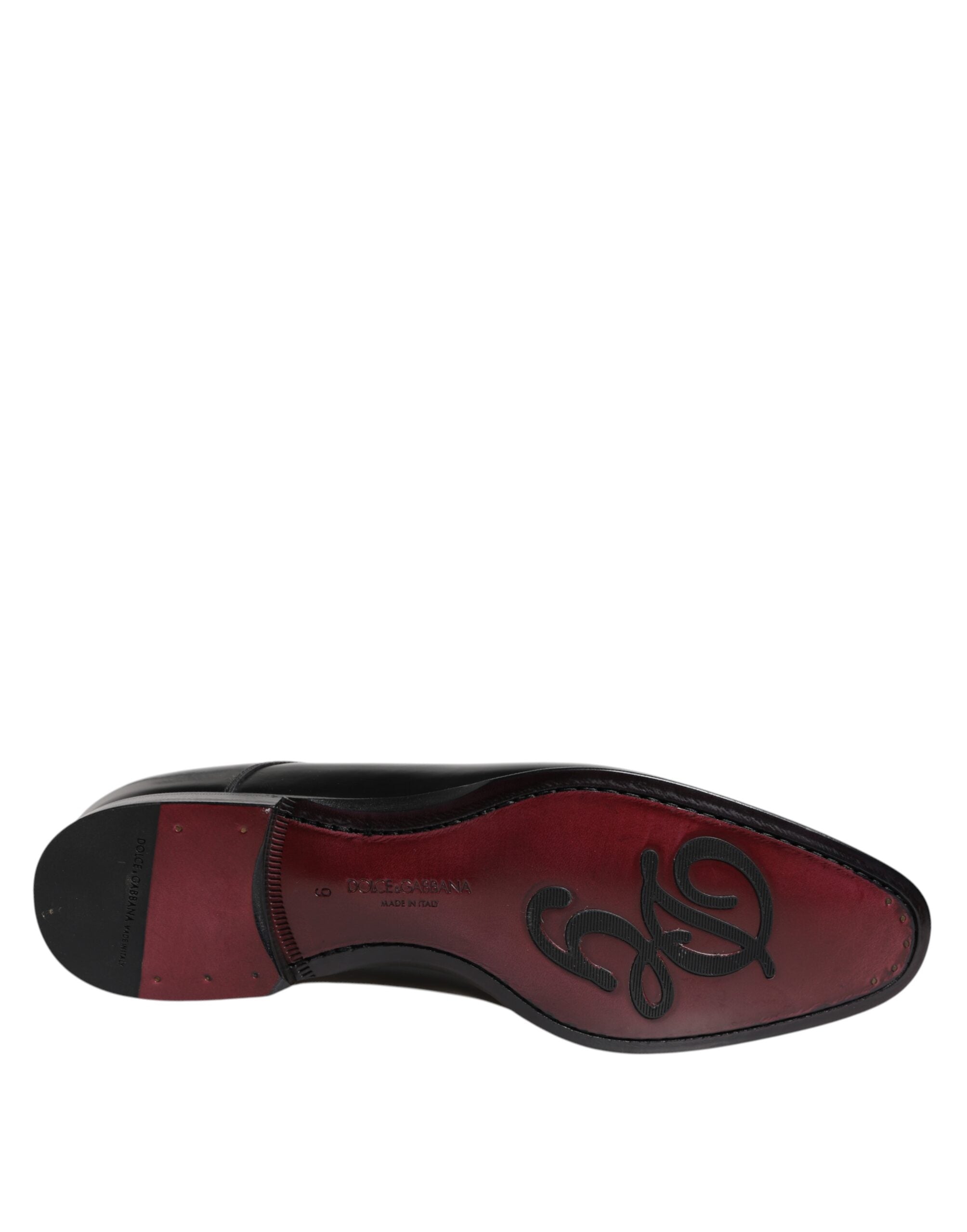 Dolce & Gabbana Männer Kleid Schwarz Kalbsleder Derby Schuhe