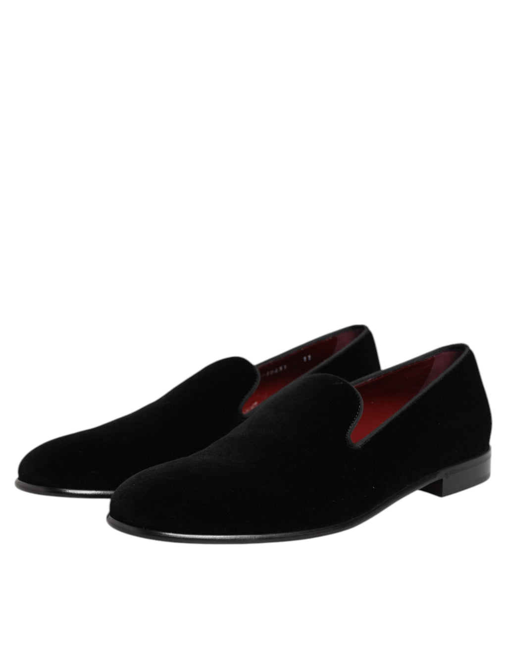 Dolce & Gabbana Schwarzer Samt Slip On Männer Loafers Formelle Schuhe