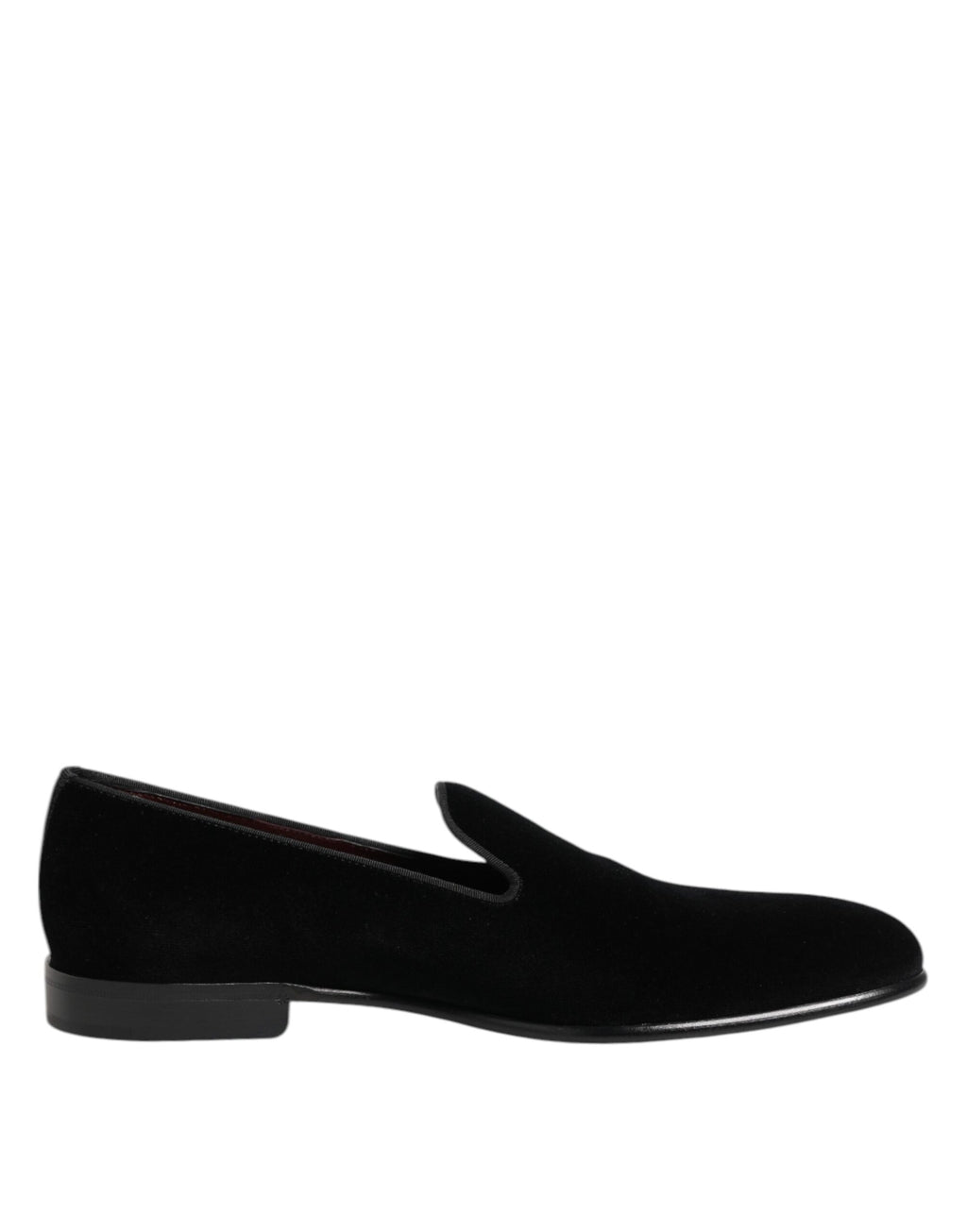 Dolce & Gabbana Schwarzer Samt Slip On Männer Loafers Formelle Schuhe