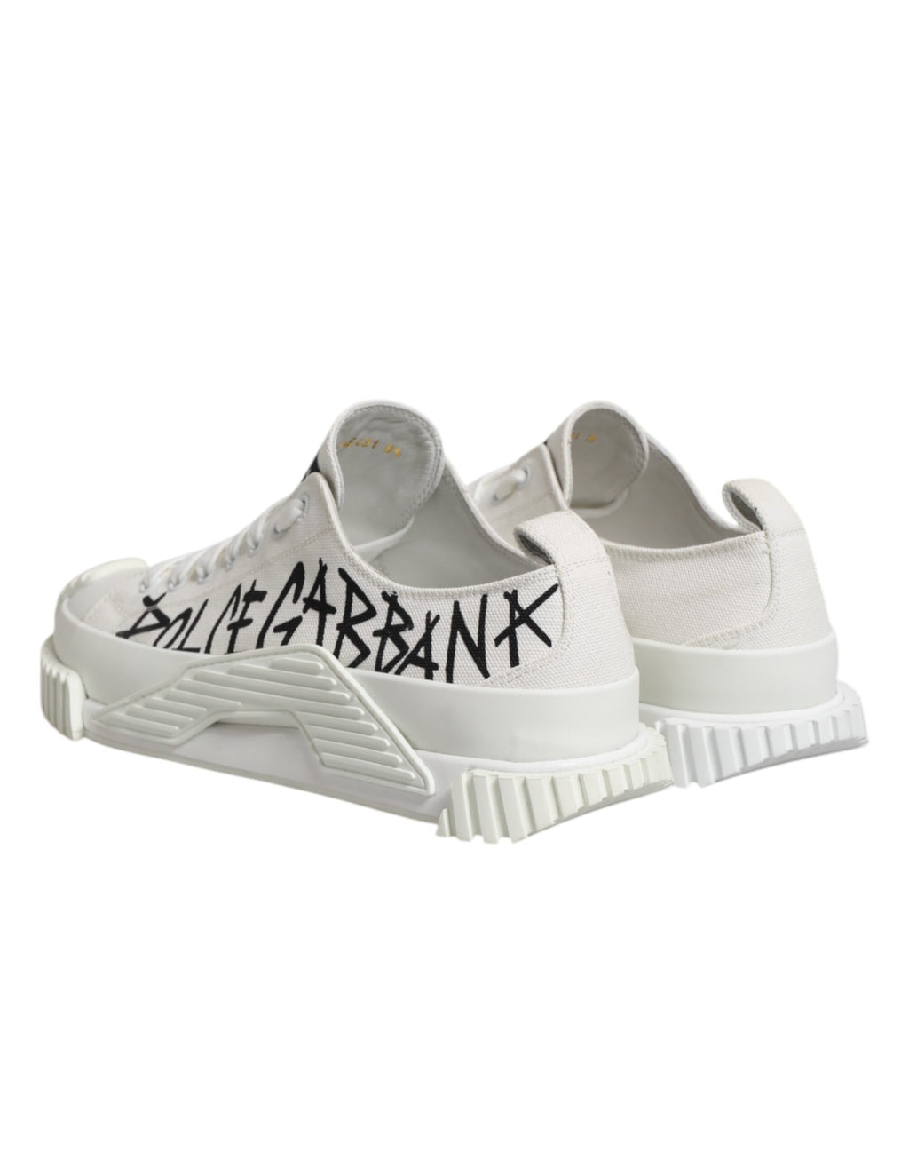 Dolce & Gabbana Weiß Logo Graffiti Low Top Turnschuhe Schuhe