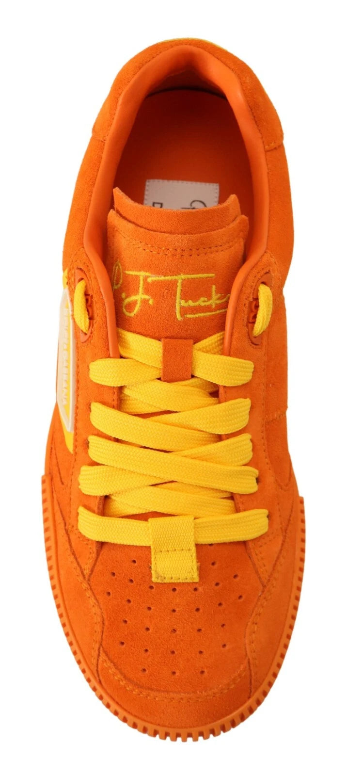 Dolce & Gabbana Orange Leder P.j. Tucker Männer Turnschuhe Schuhe