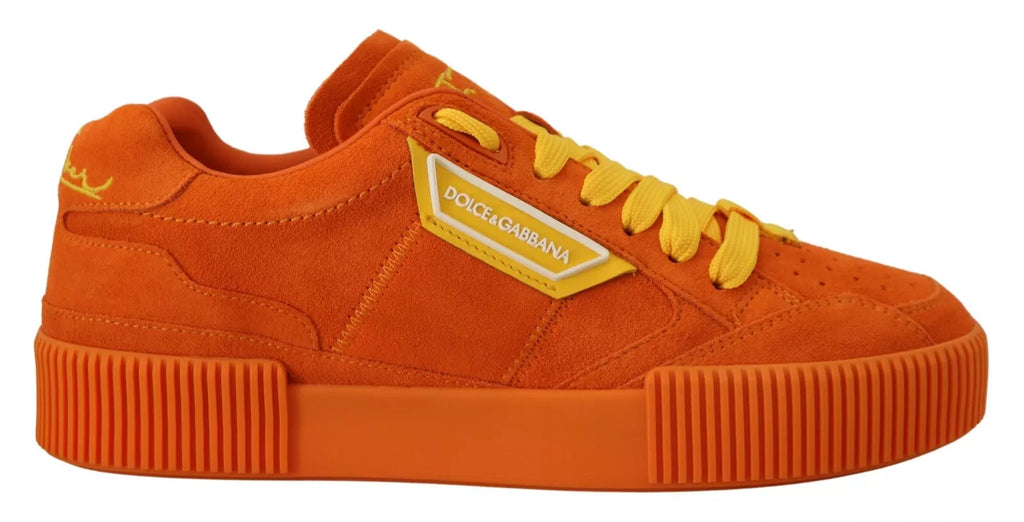 Dolce & Gabbana Orange Leder P.j. Tucker Männer Turnschuhe Schuhe
