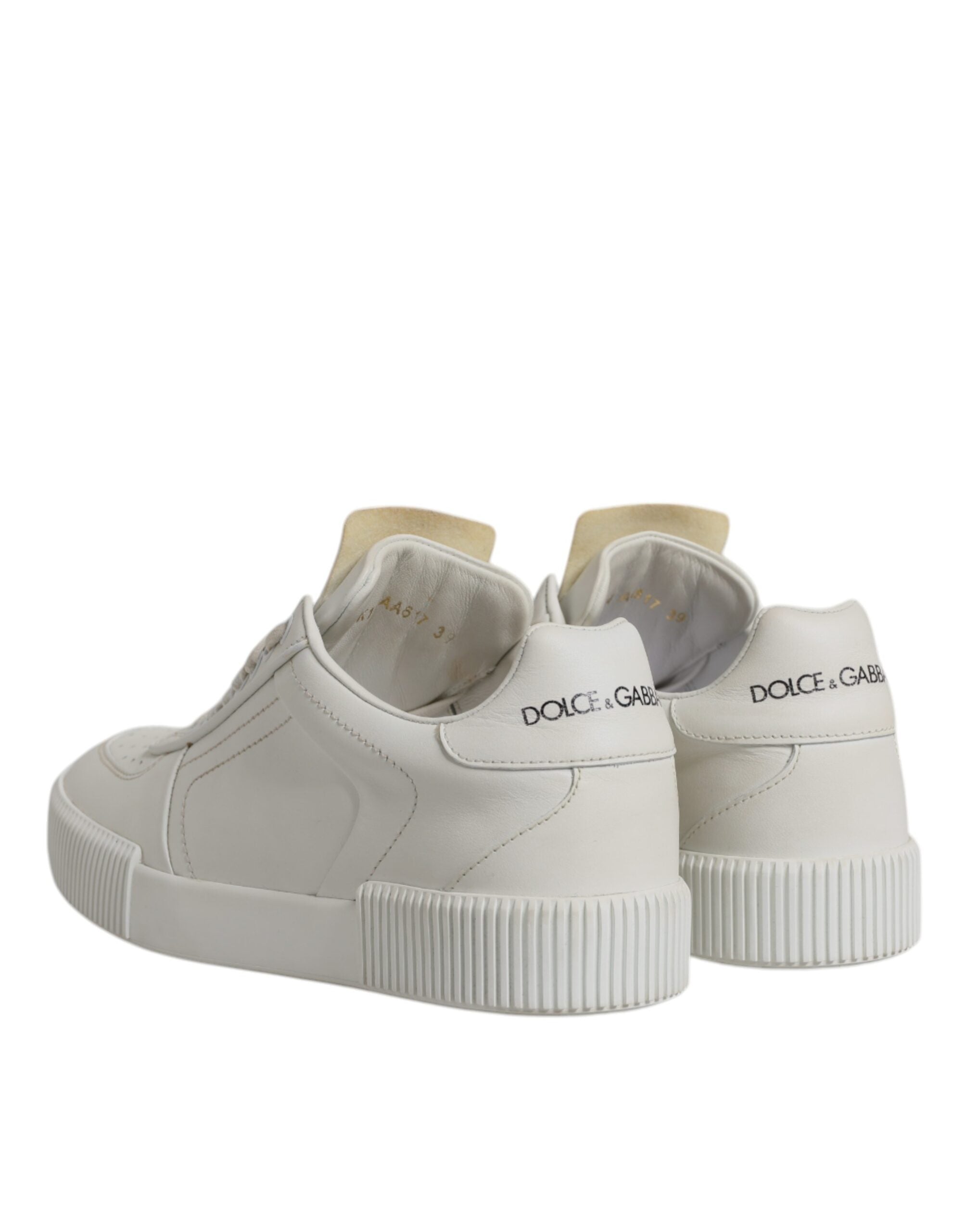 Dolce & Gabbana Weiß Miami Leder Low Top Turnschuhe Schuhe