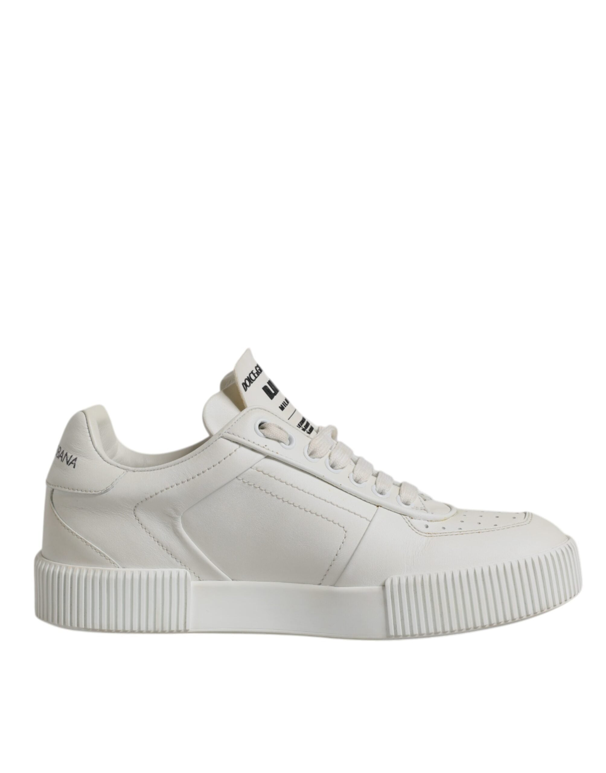 Dolce & Gabbana Weiß Miami Leder Low Top Turnschuhe Schuhe