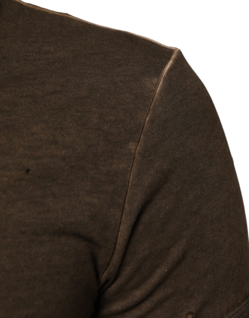 Dolce & Gabbana Dunkelbraunes T-Shirt mit zerfetztem Logo aus Baumwolle für Männer