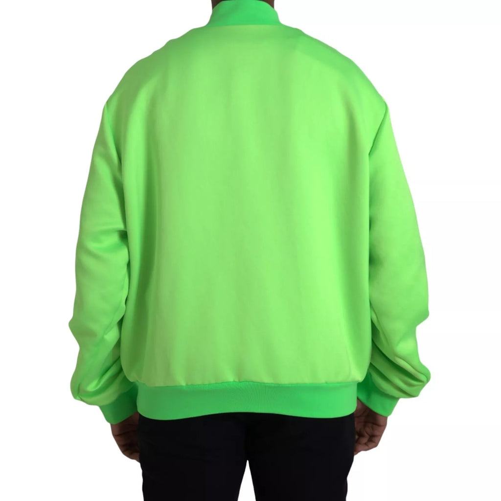 Dolce & Gabbana Neon Grün Polyester Lange Ärmel Männer Bomberjacke